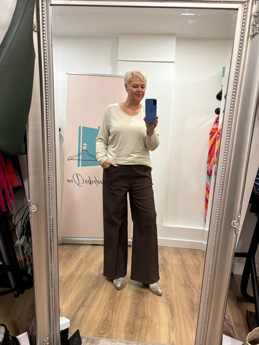 Stretch Wide Leg Trousers