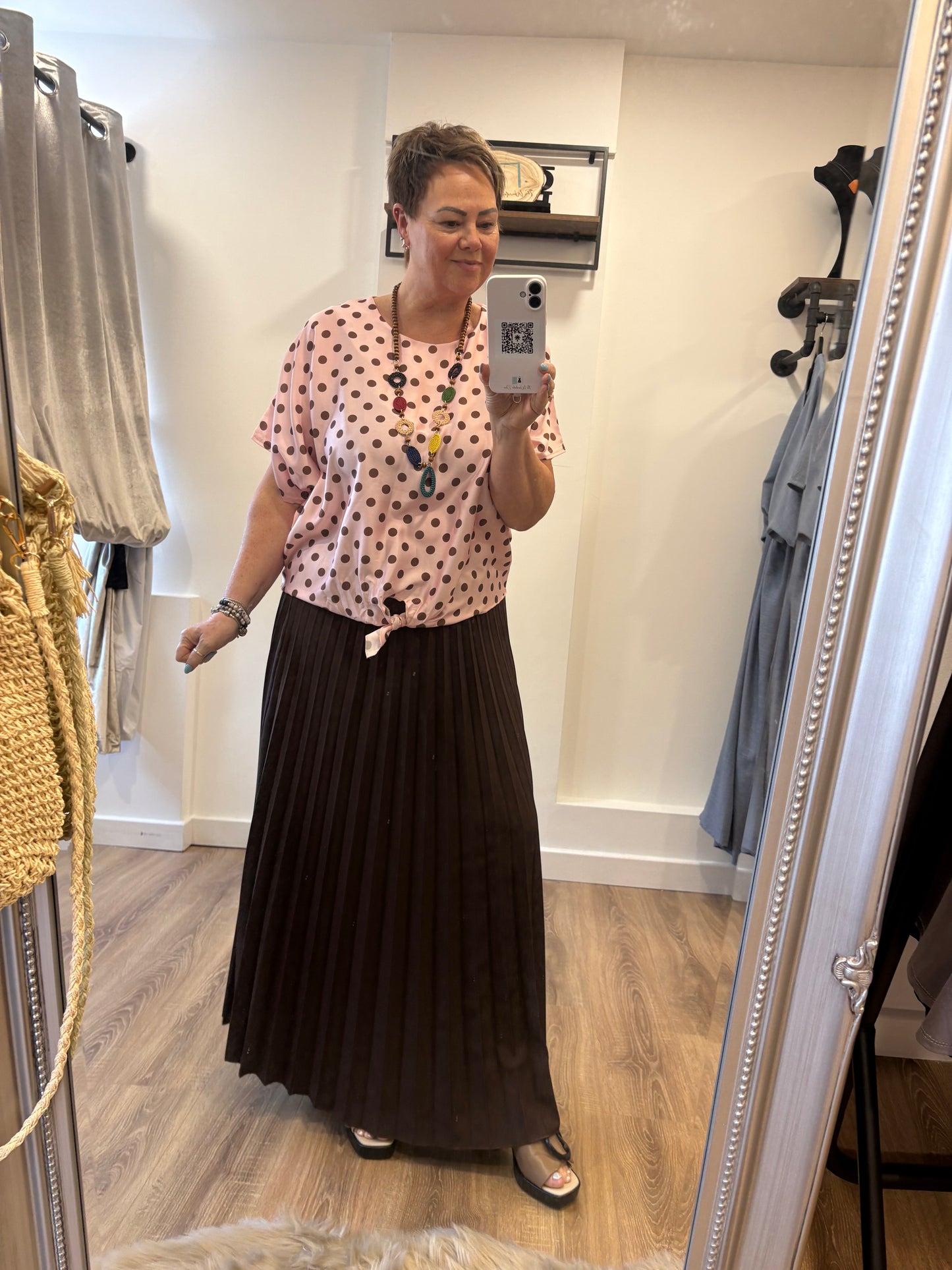 Pleated Maxi Skirt - Chocolate Brown