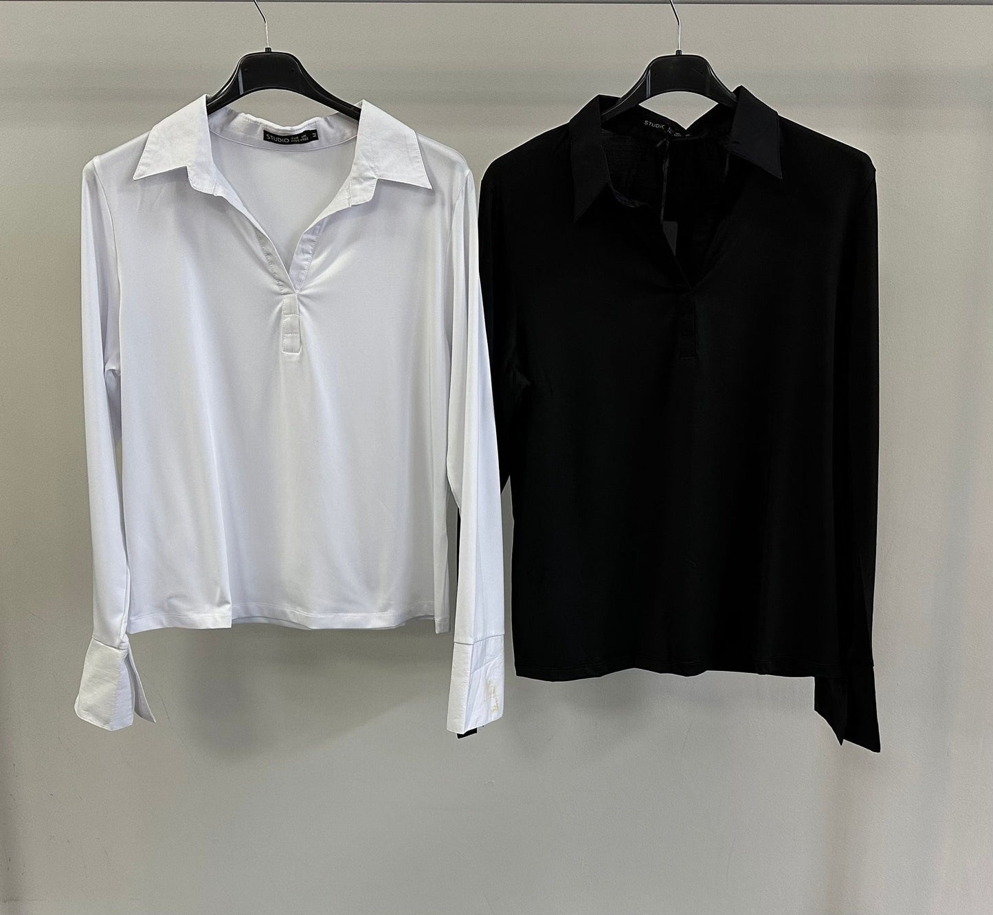 Mock Shirt with Cotton Collar and Cuffs