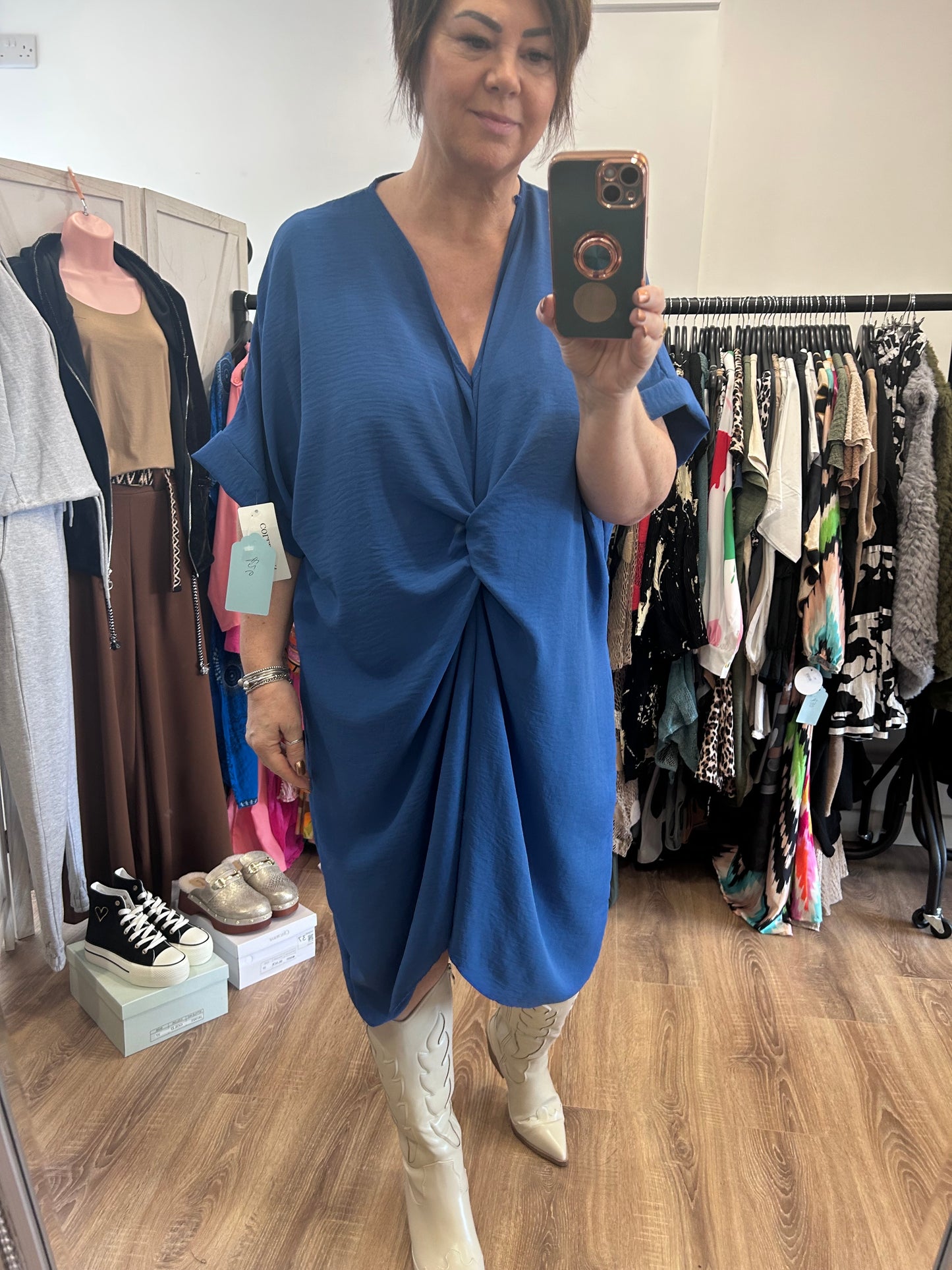 Twist Front Midaxi Dress