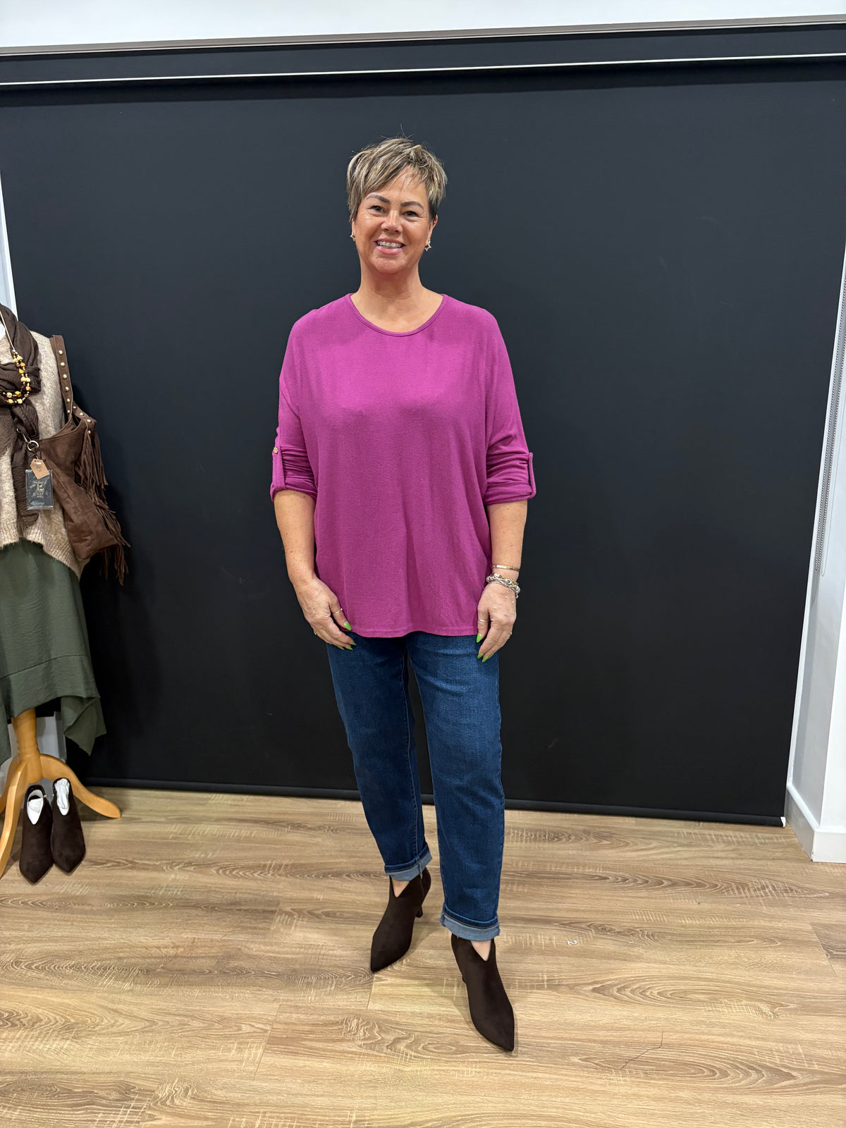 Soft, Lightweight button sleeve Jumper