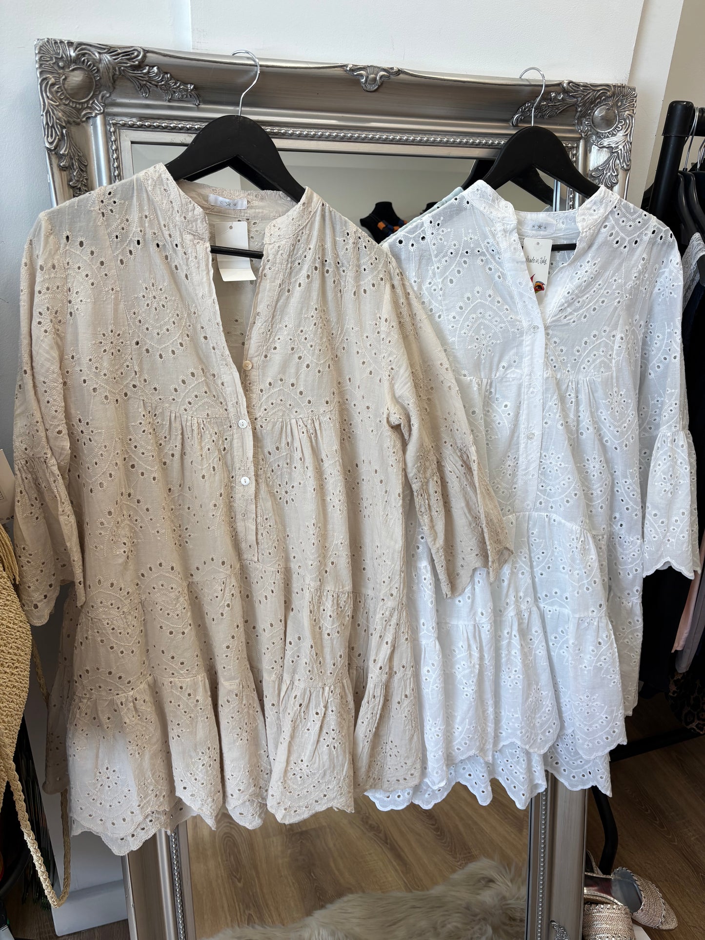 Broderie Anglaise Smock Dress