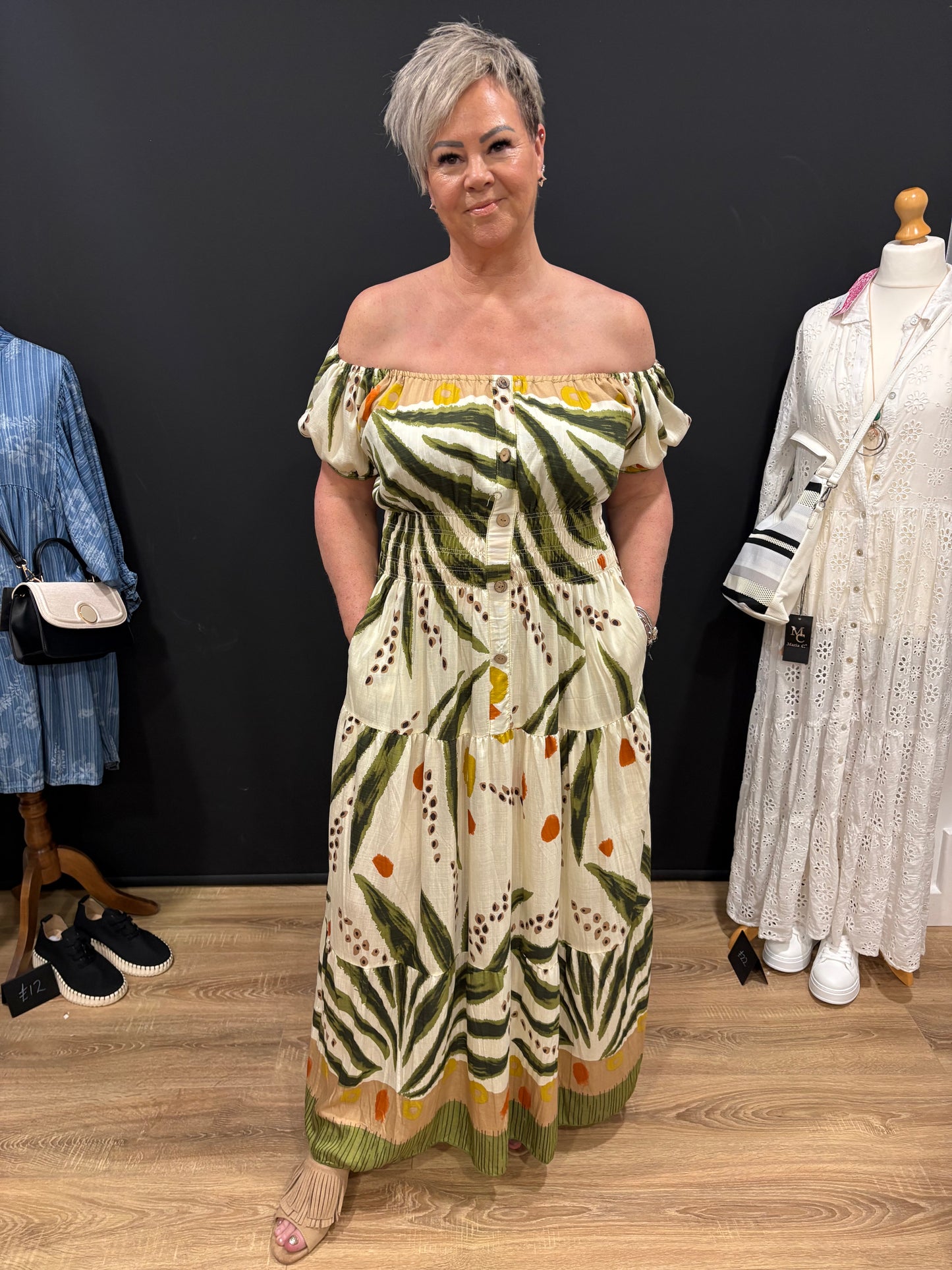 Button Front Maxi Dress