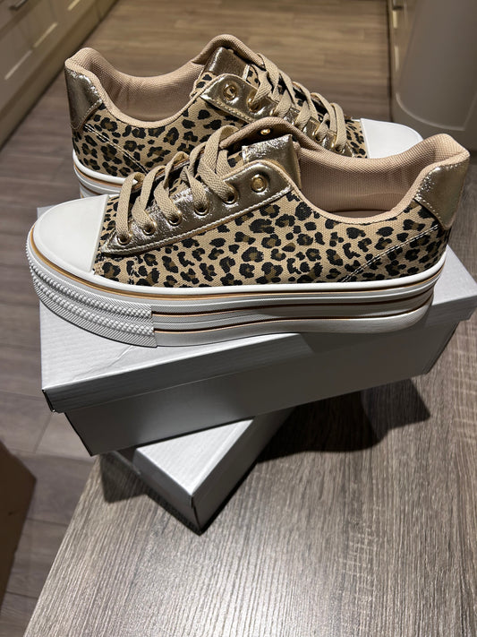 Animal Print Platform Trainer