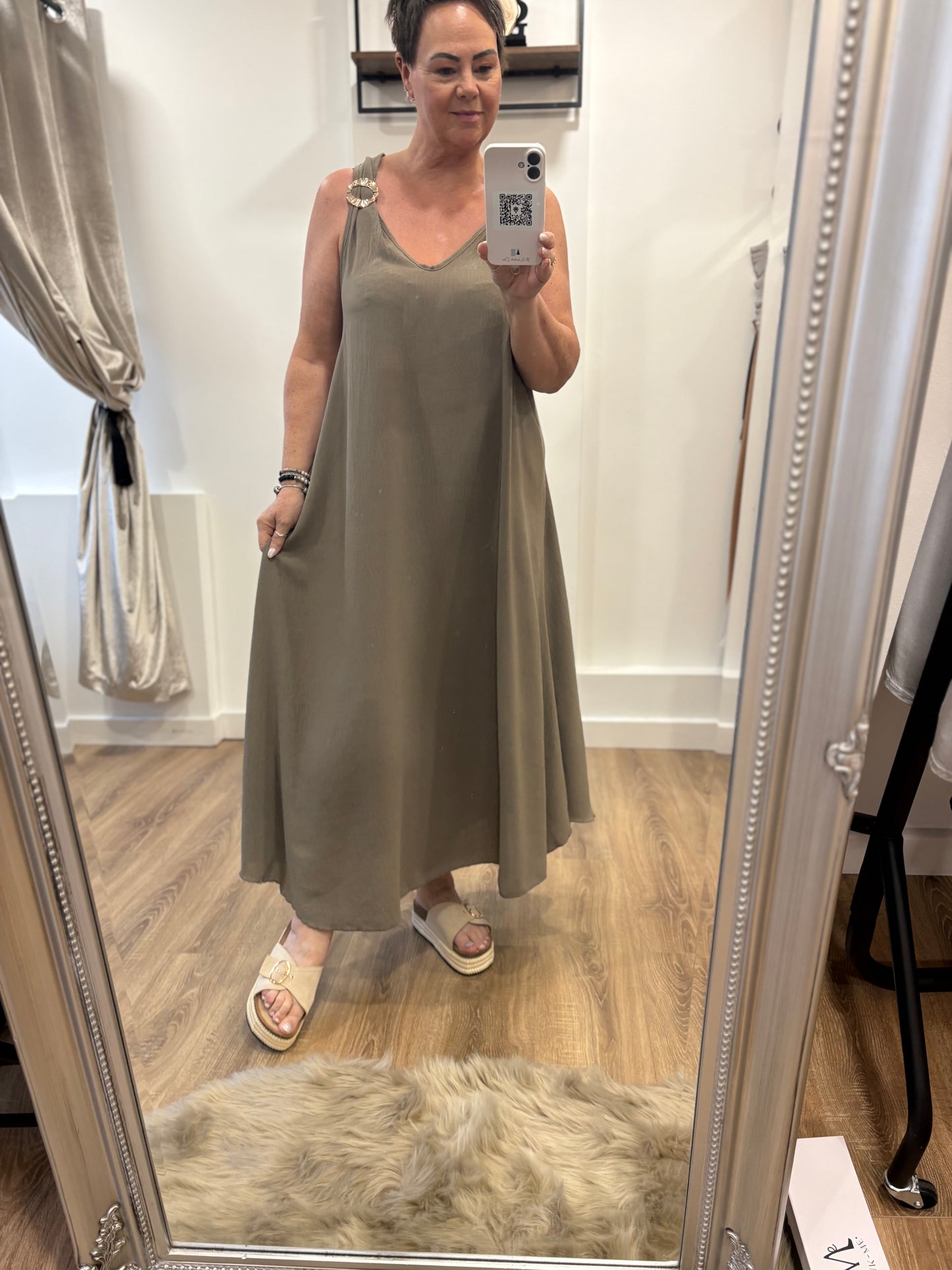 Ring Detail Strap Maxi Dress