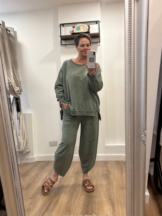 Tulip Hem Lounge Set - Khaki