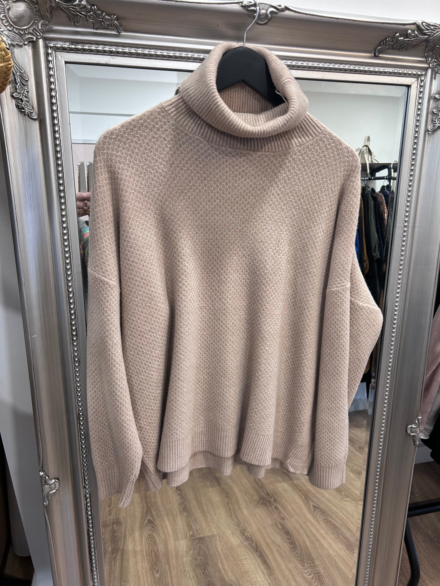 Roll Neck Waffle Jumper