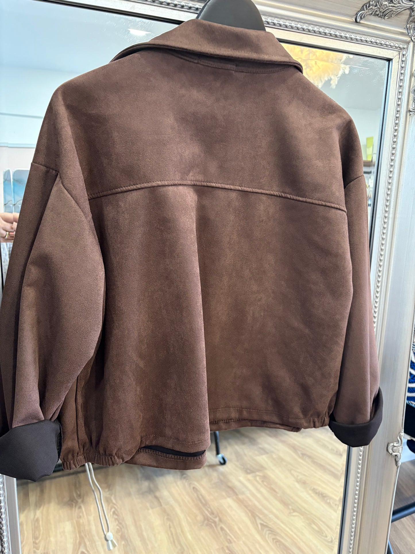 Stretchy suedette Cropped Jacket