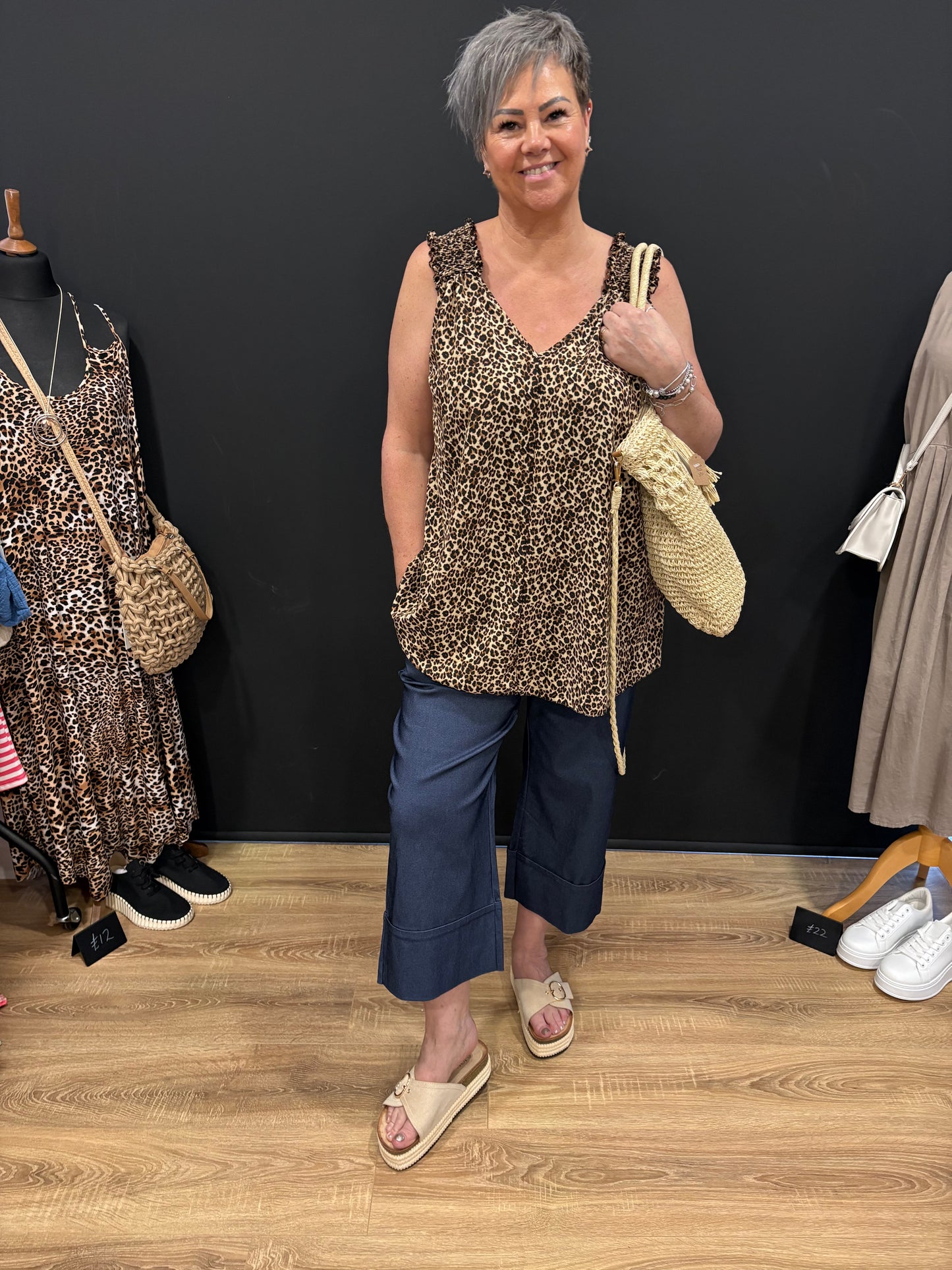 Elasticated Shoulder, Swing Vest Top