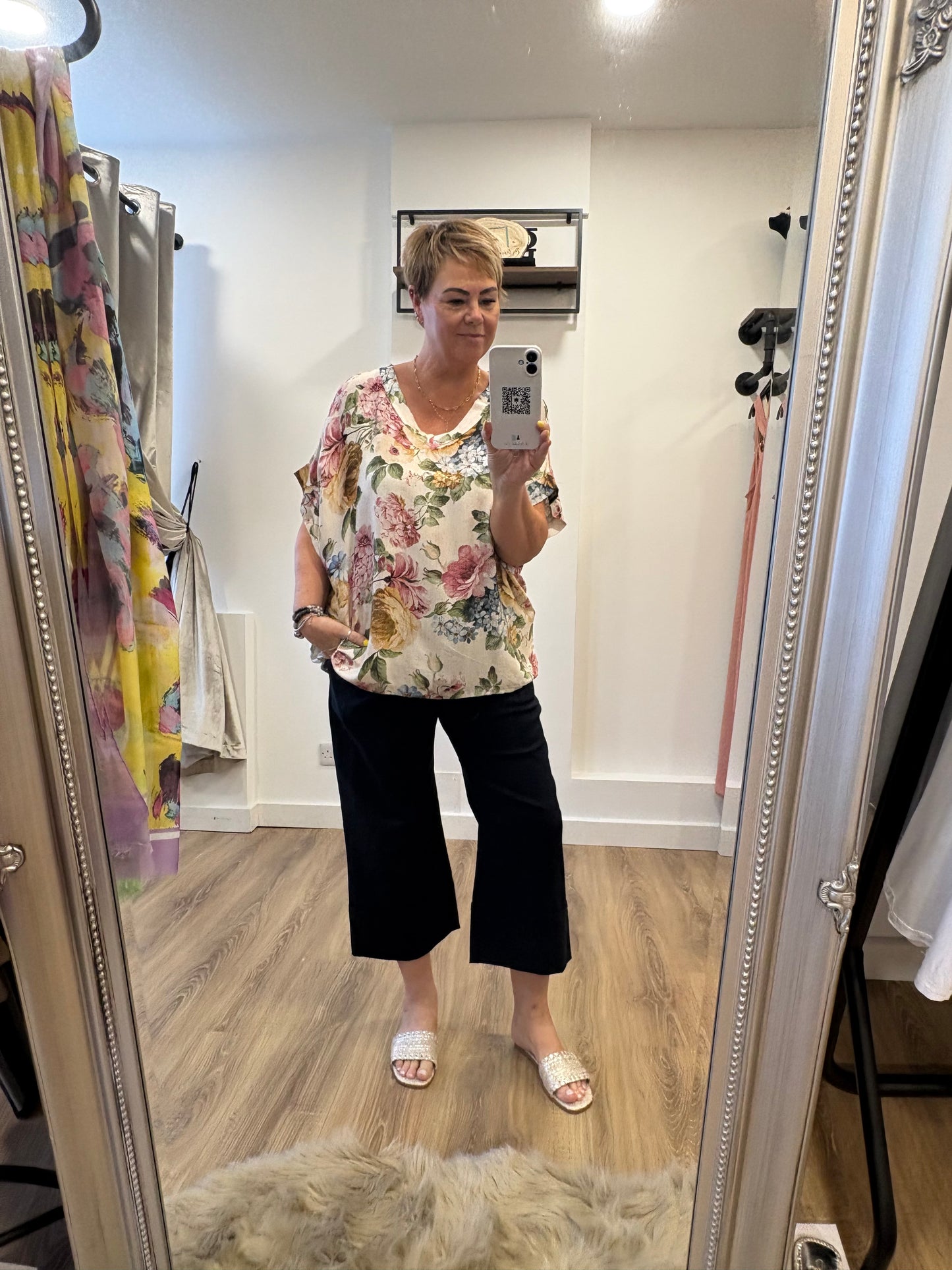Cropped, Deep Cuff Hem Trousers