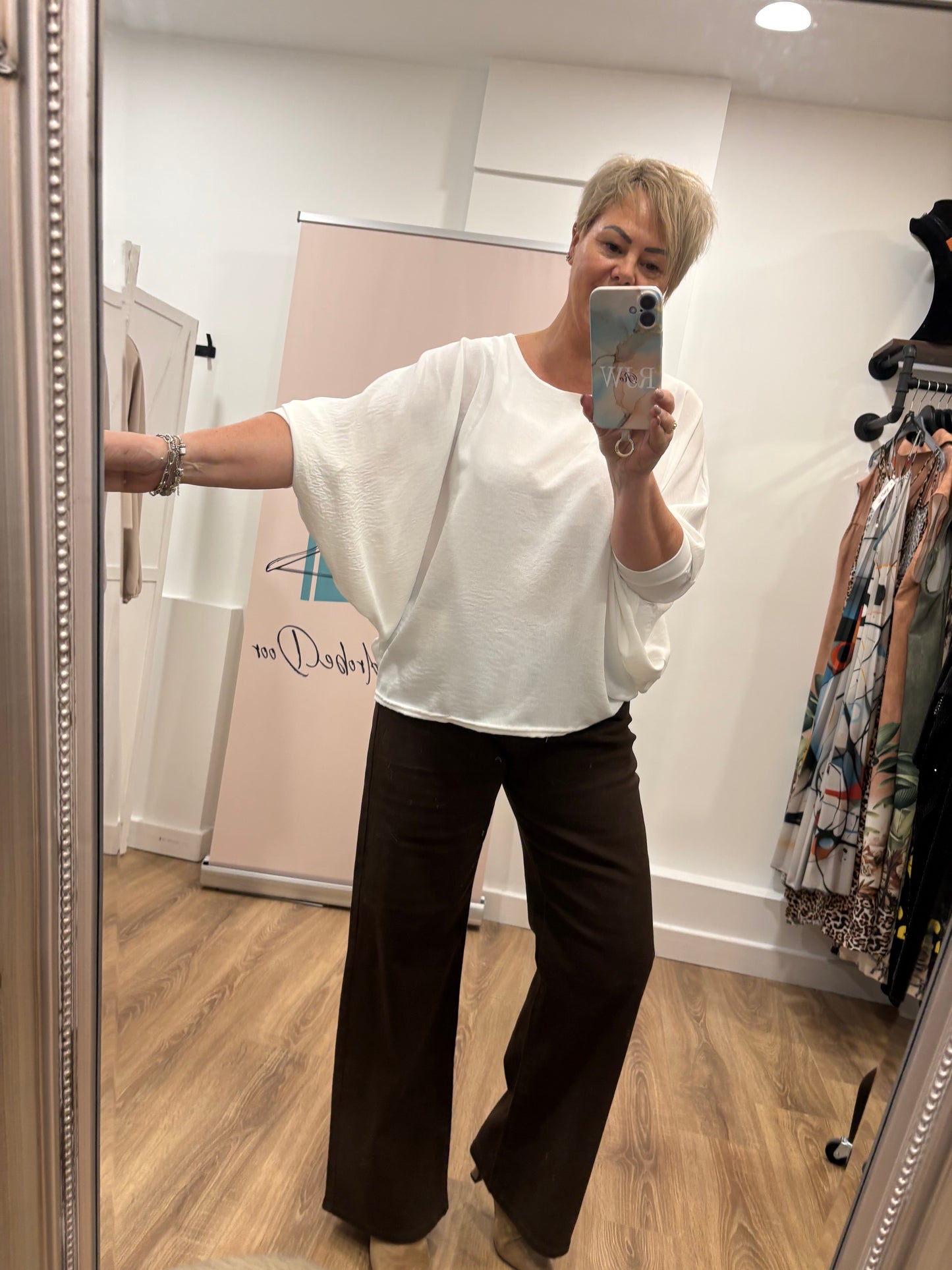 Batwing, 3/4 Sleeve Blouse