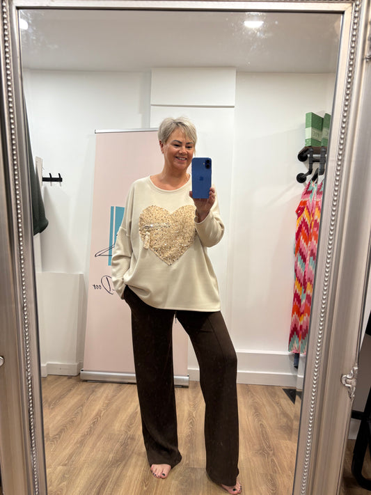 Sequin Heart Sweatshirt