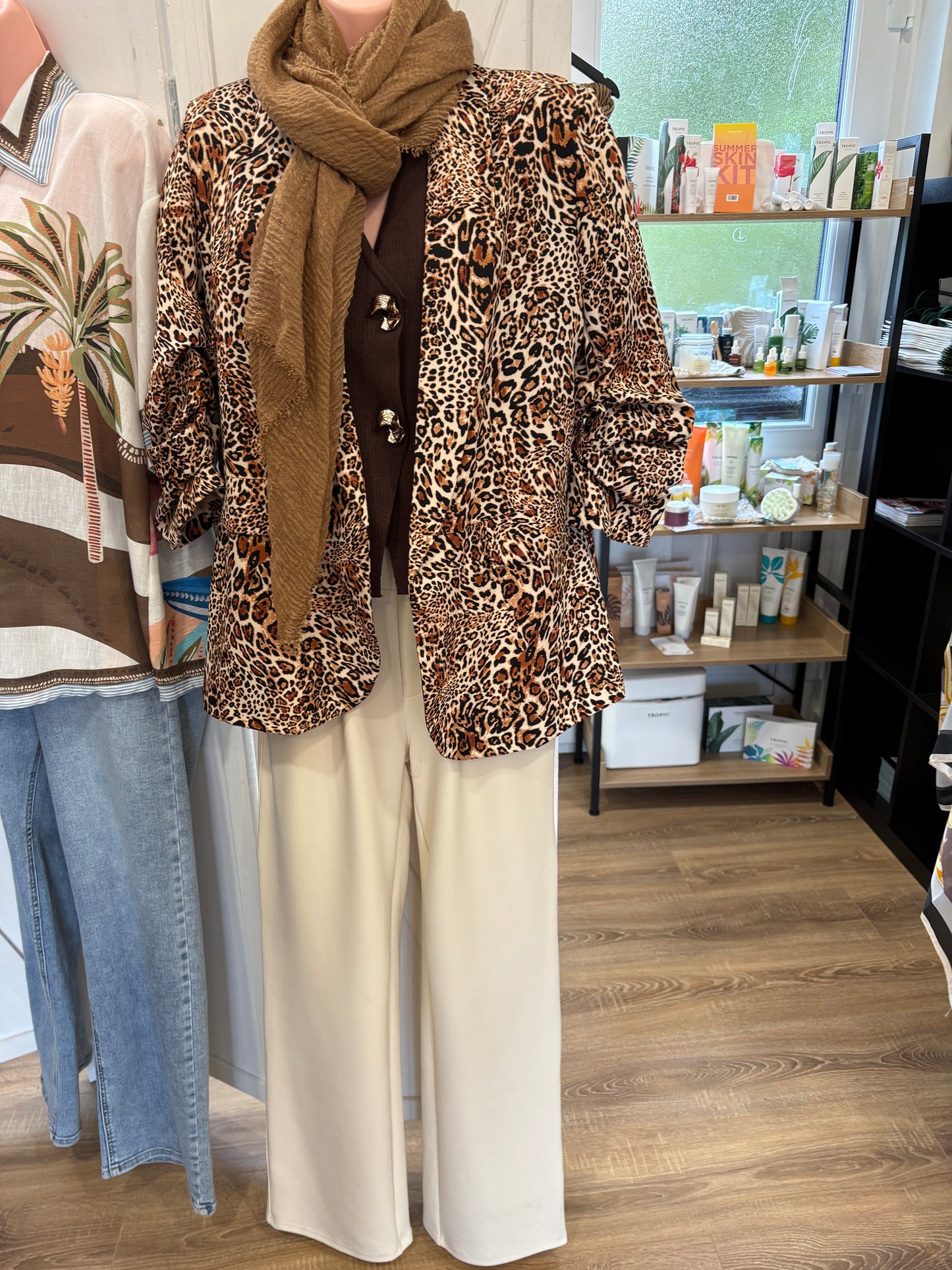 Ruched Sleeve Blazer