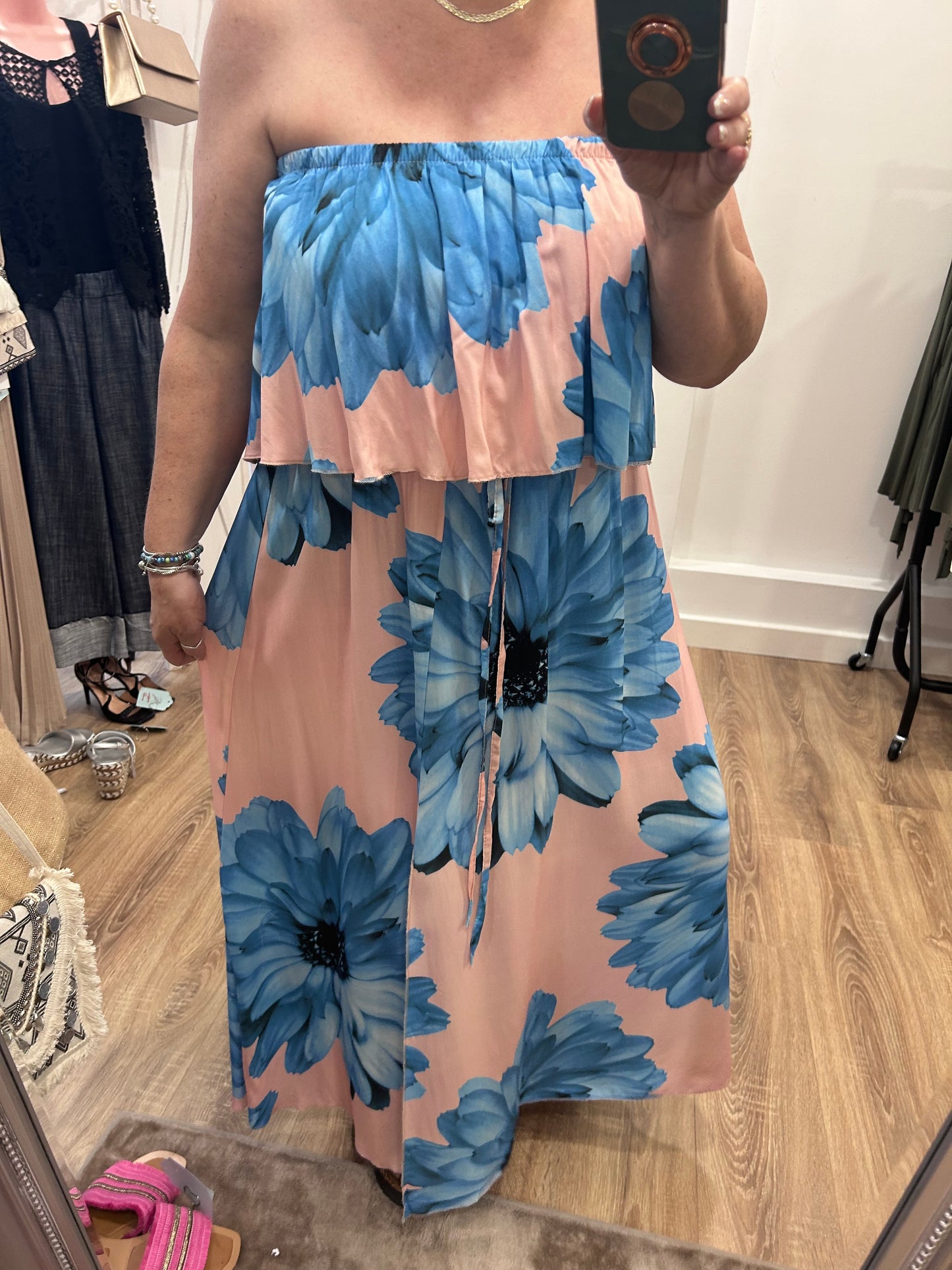 Frill Top Bandeau Maxi Dress