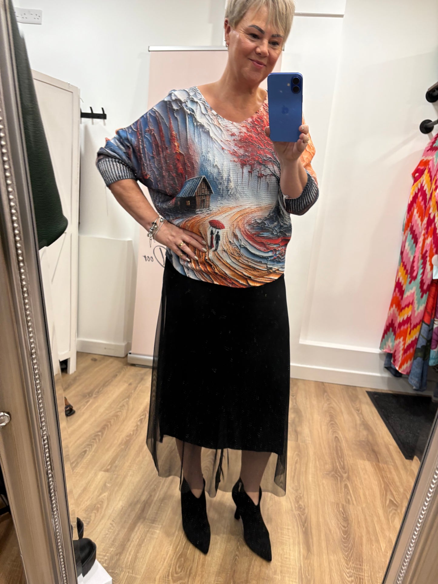 Plain Net Maxi Skirt