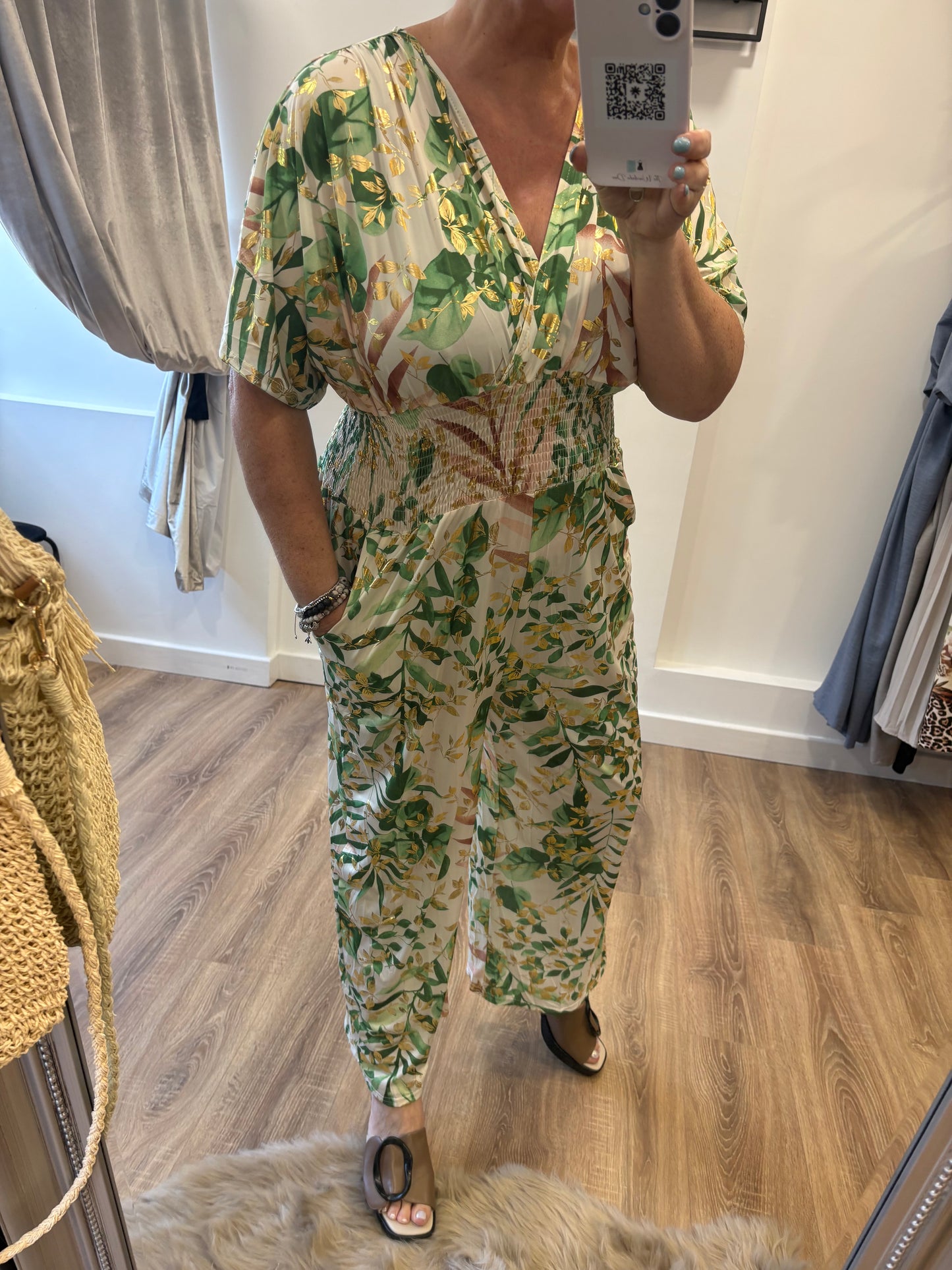 Slinky, Stretch Jumpsuit - Green