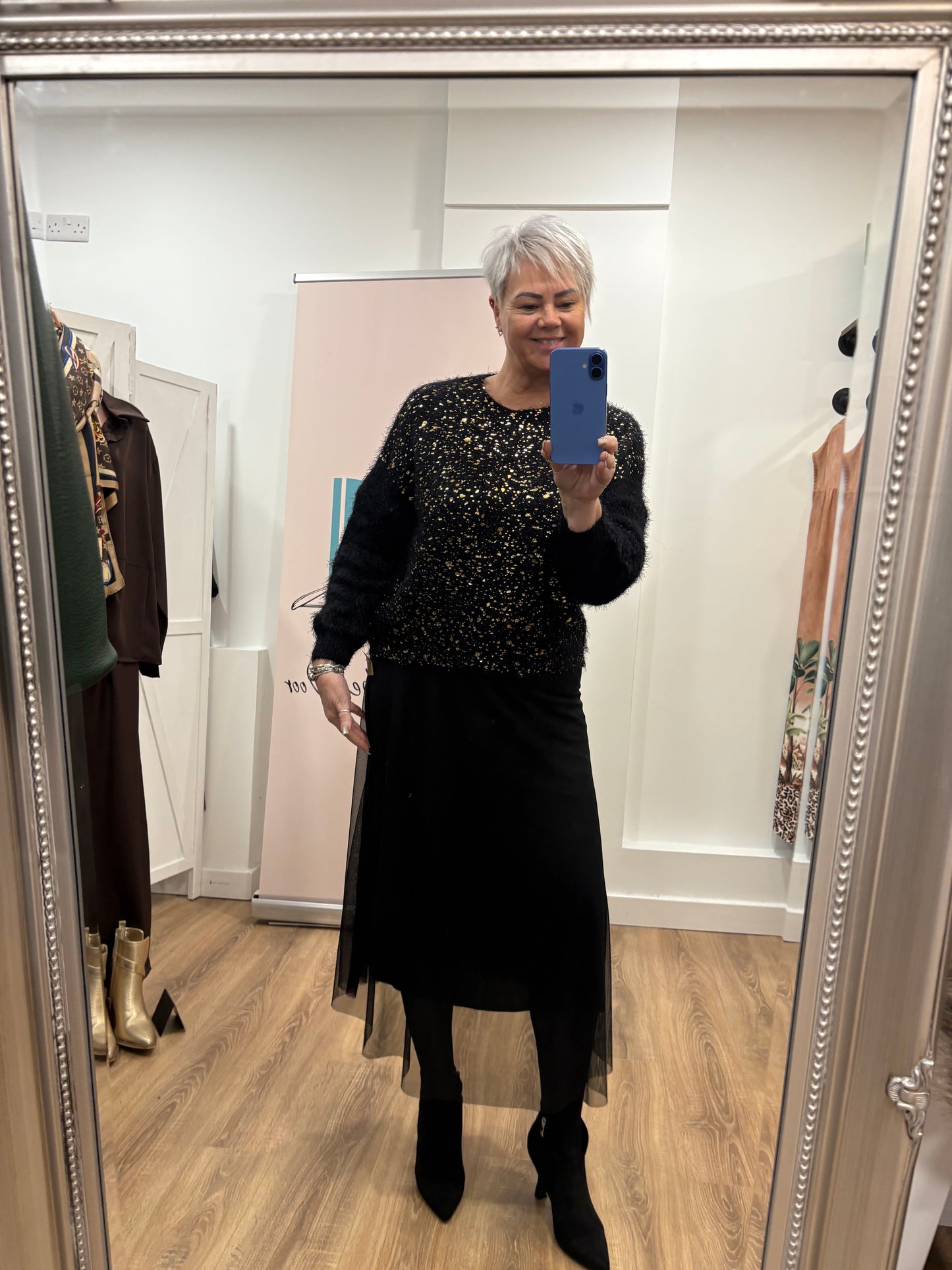 Fluffy, Gold Foil Design Jumper