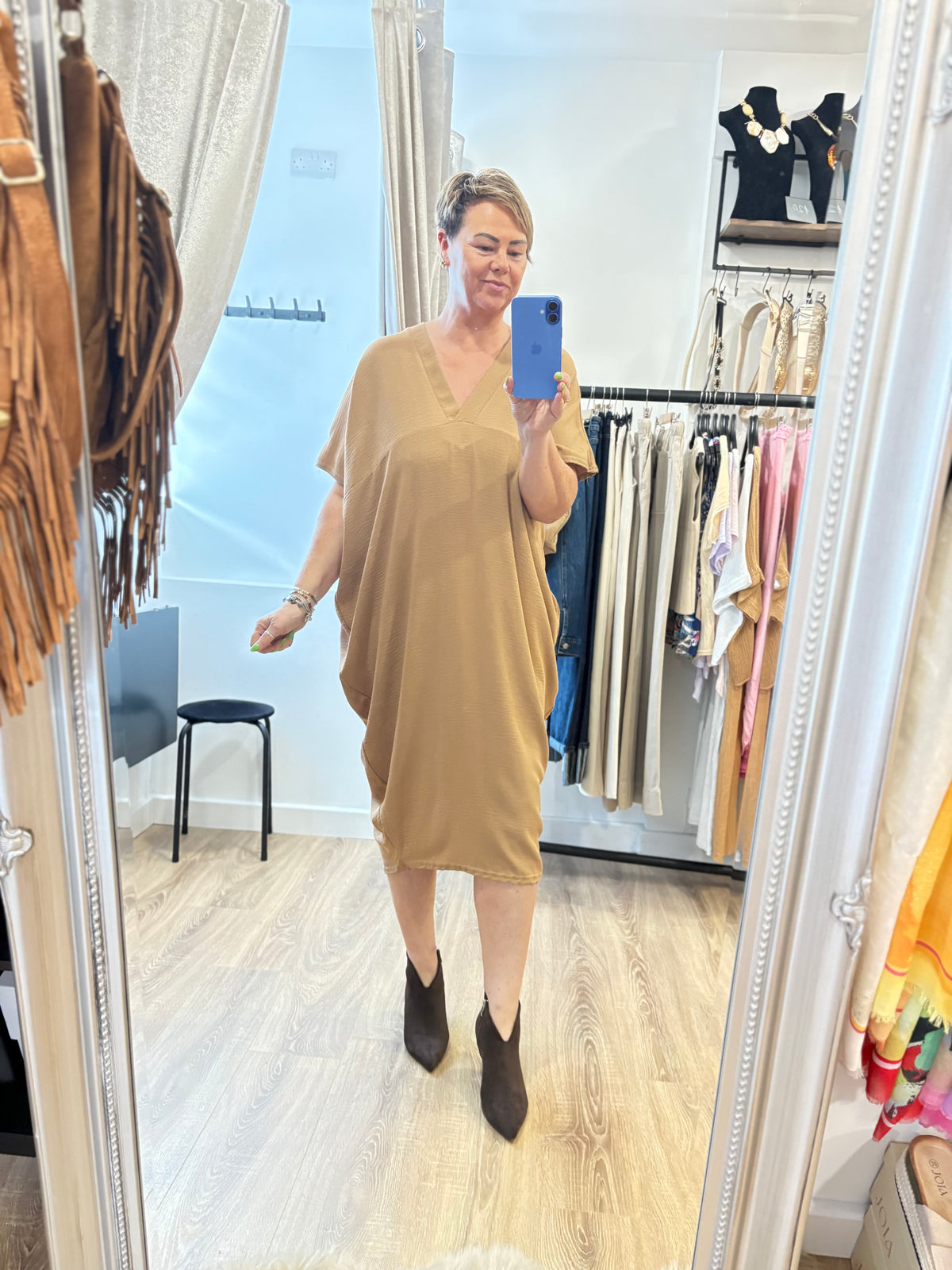 V Neck, Cocoon Dress