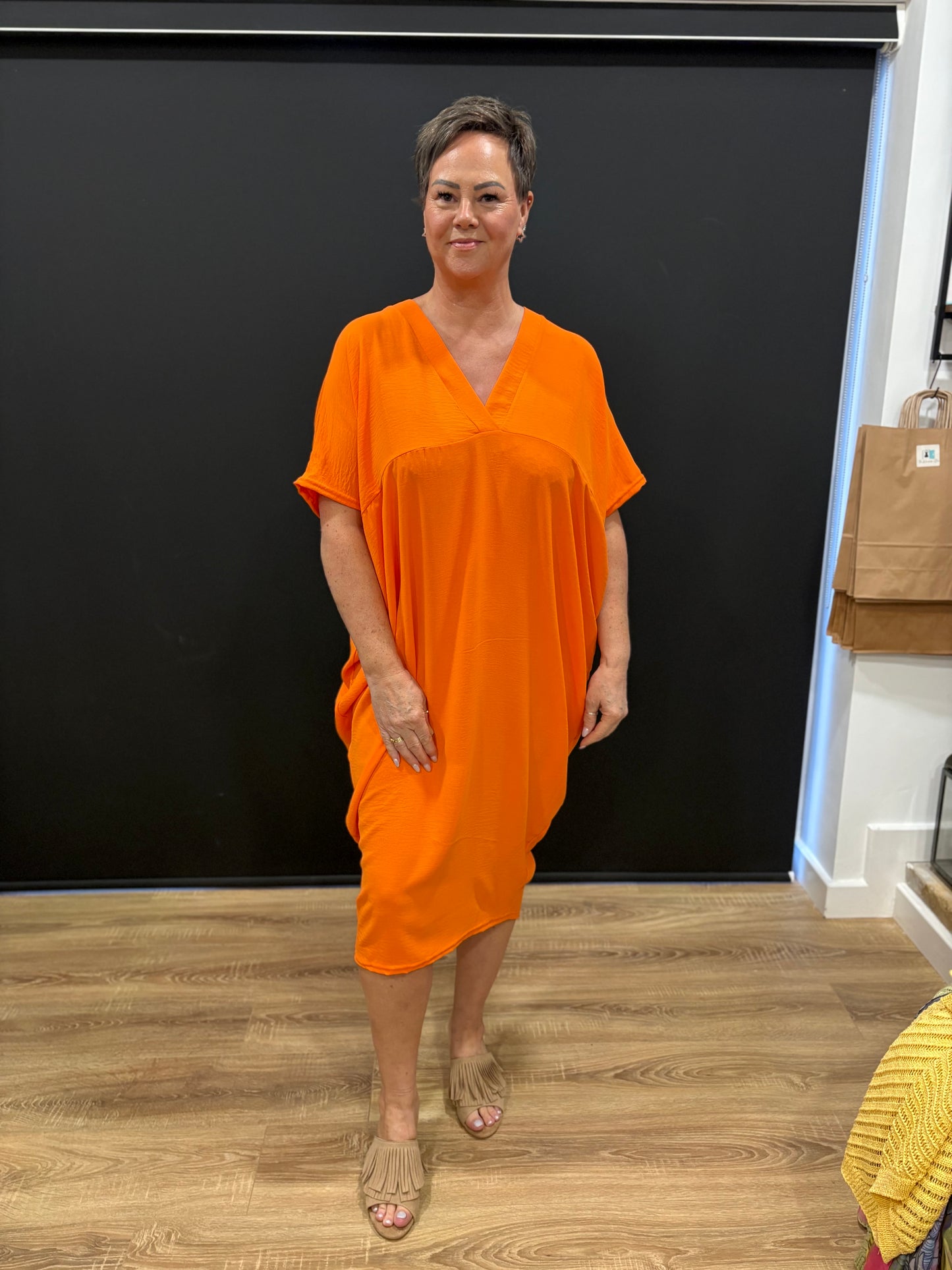 V Neck, Cocoon Dress