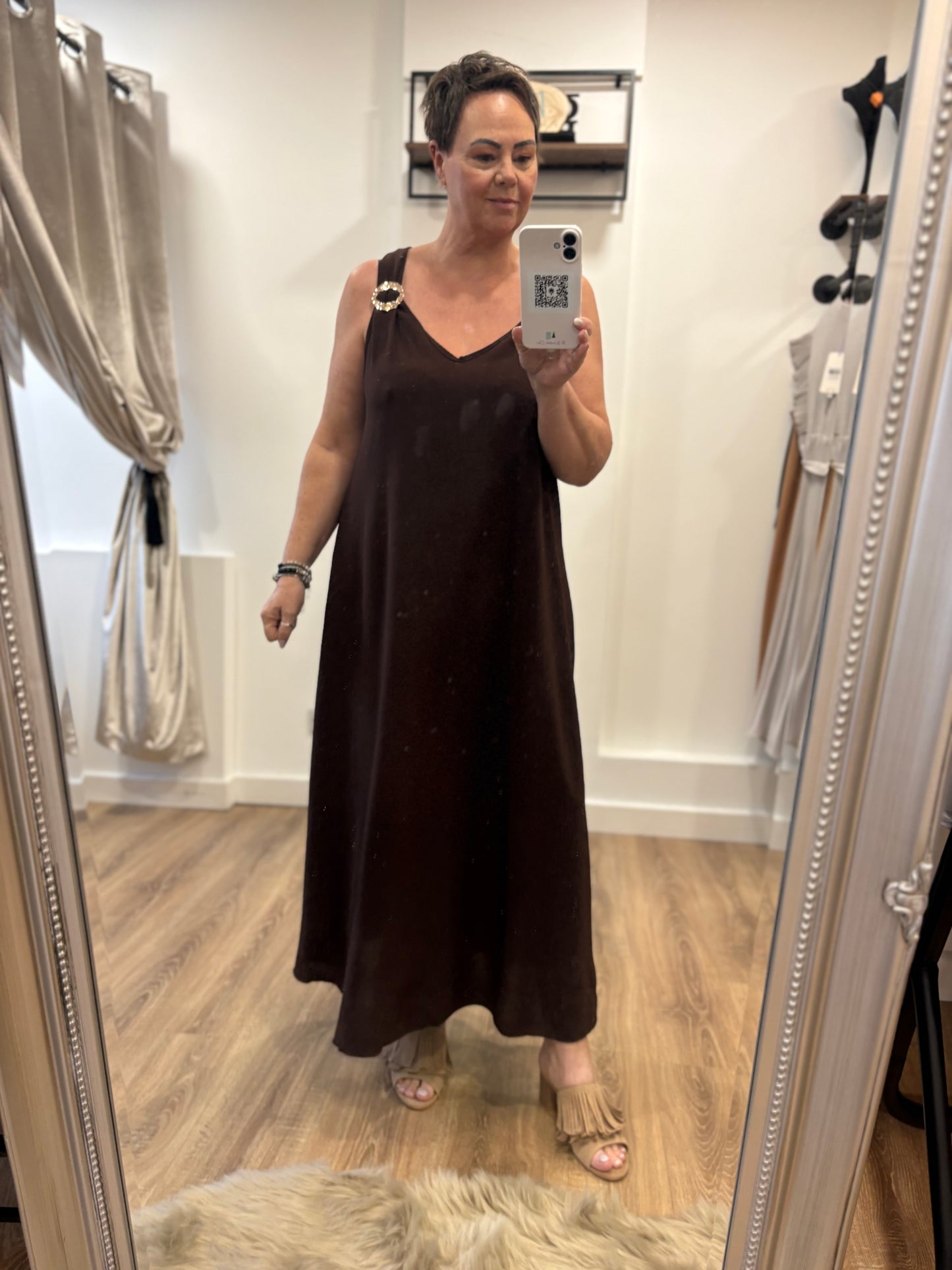 Ring Detail Strap Maxi Dress