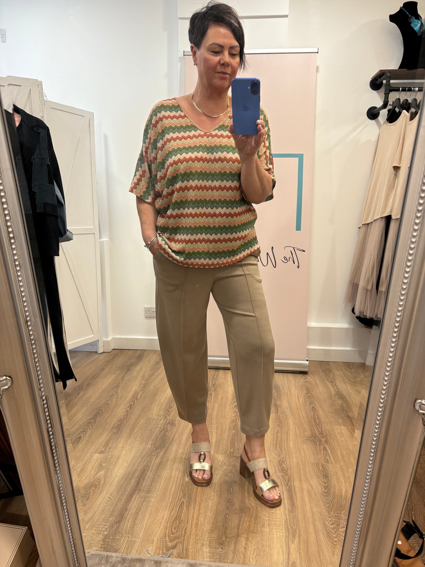 Zig Zag Bow Back Top