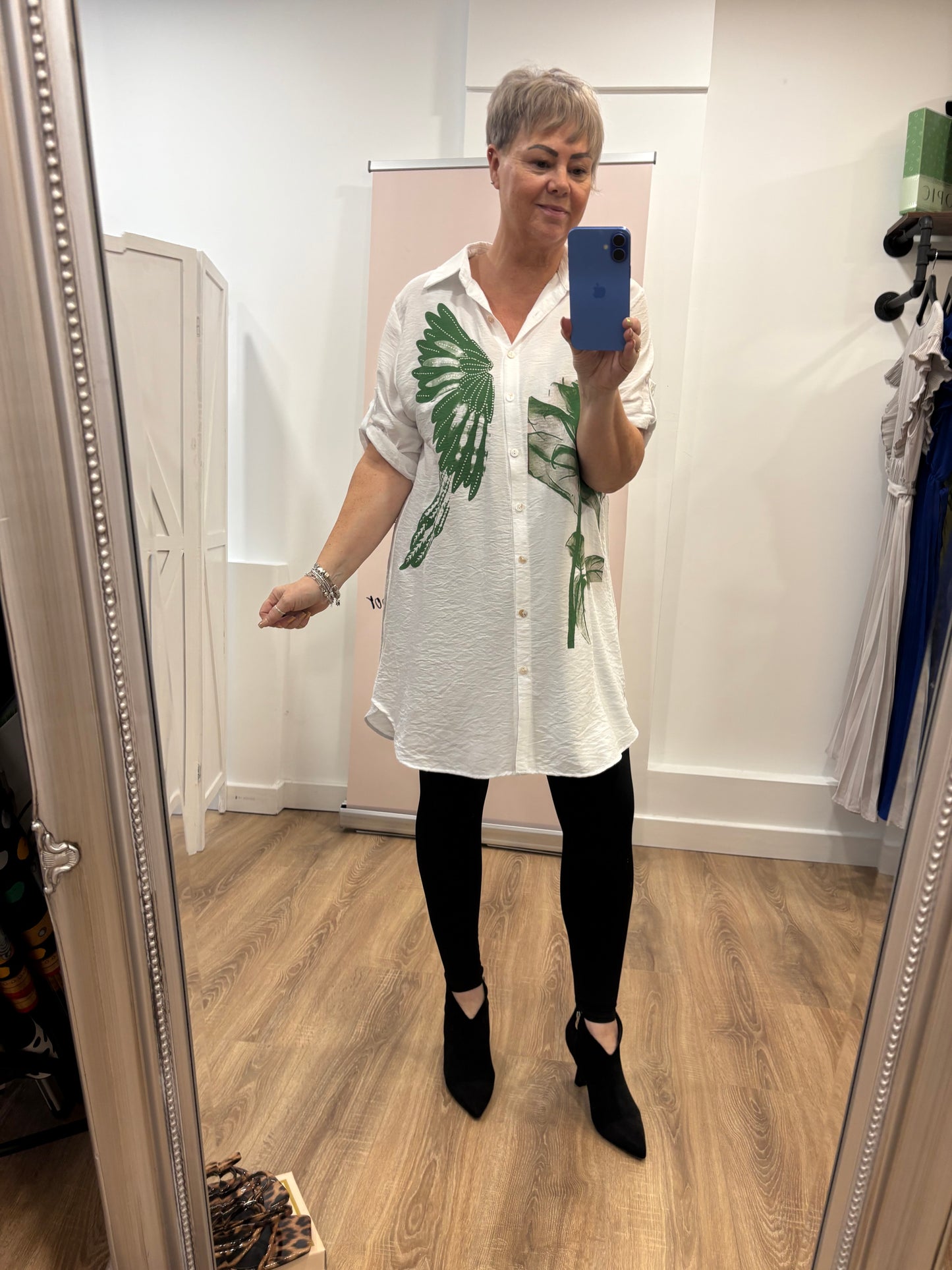 Longline Flowerbird Shirt