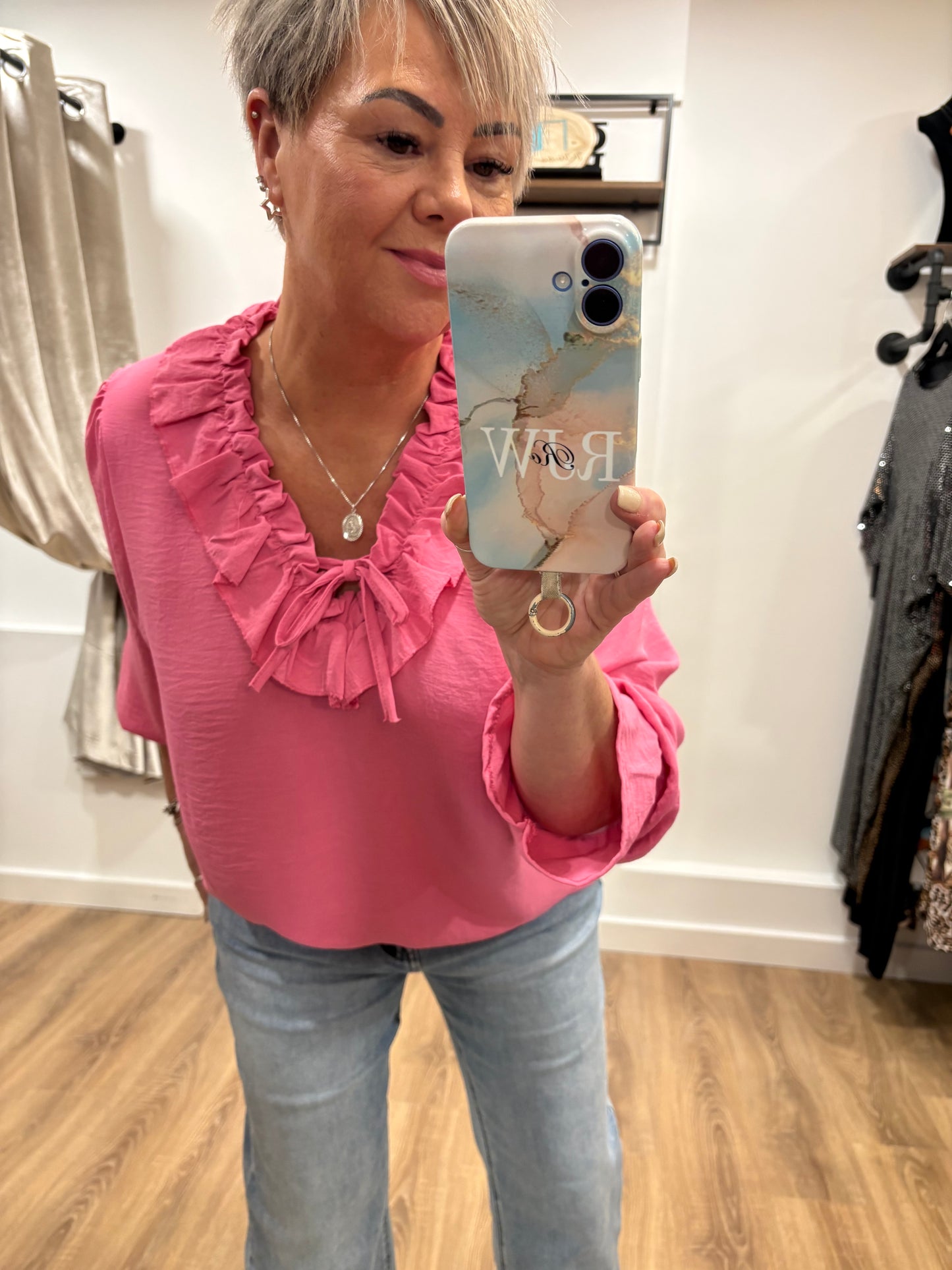 V Neck, Ruffle Blouse