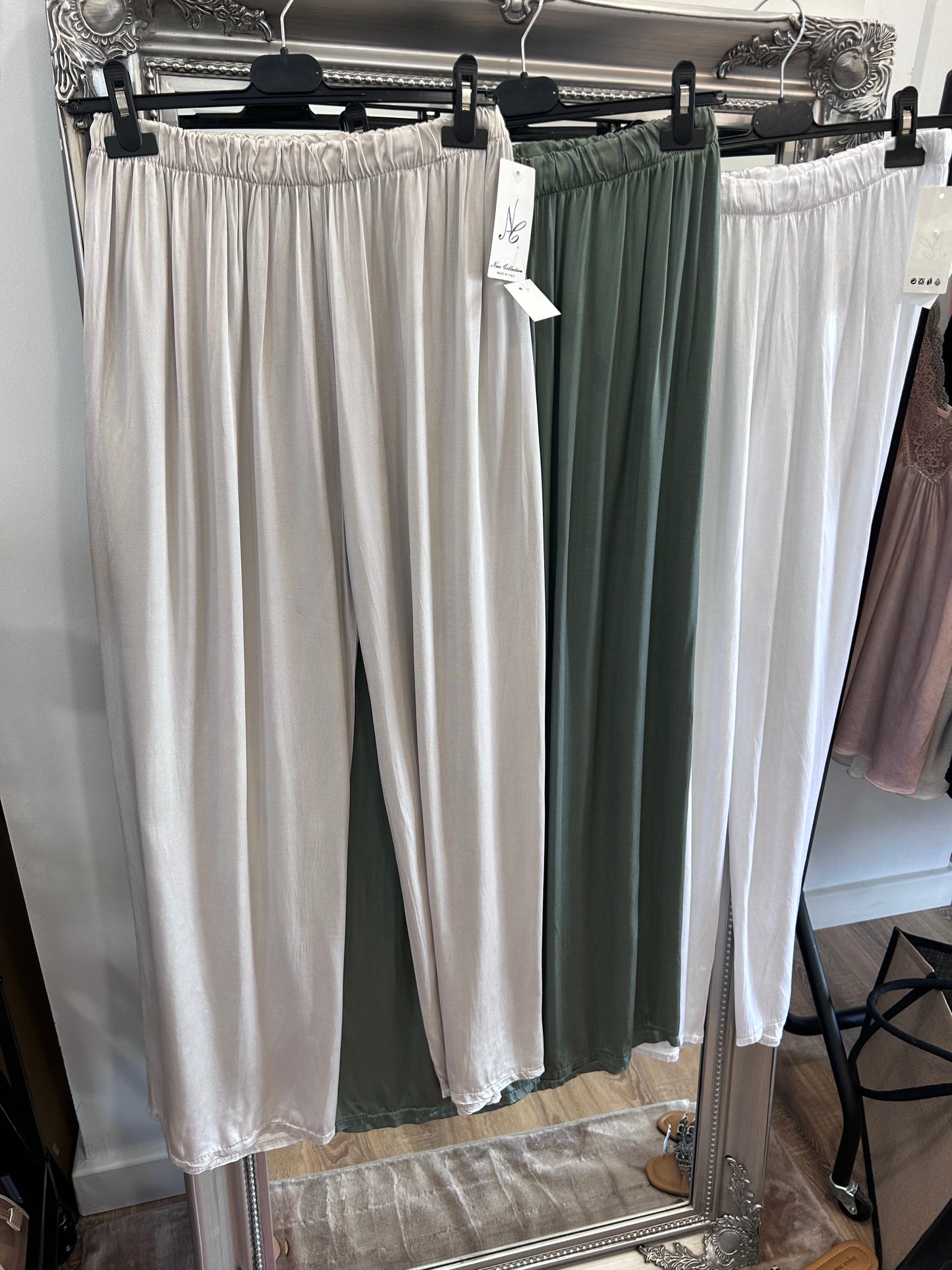 Satin Feel Wide Leg Trouser