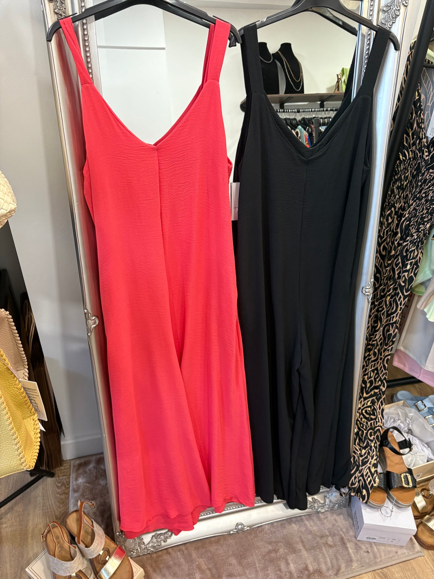 Wide Leg Strappy Jumpsuit with Pockets