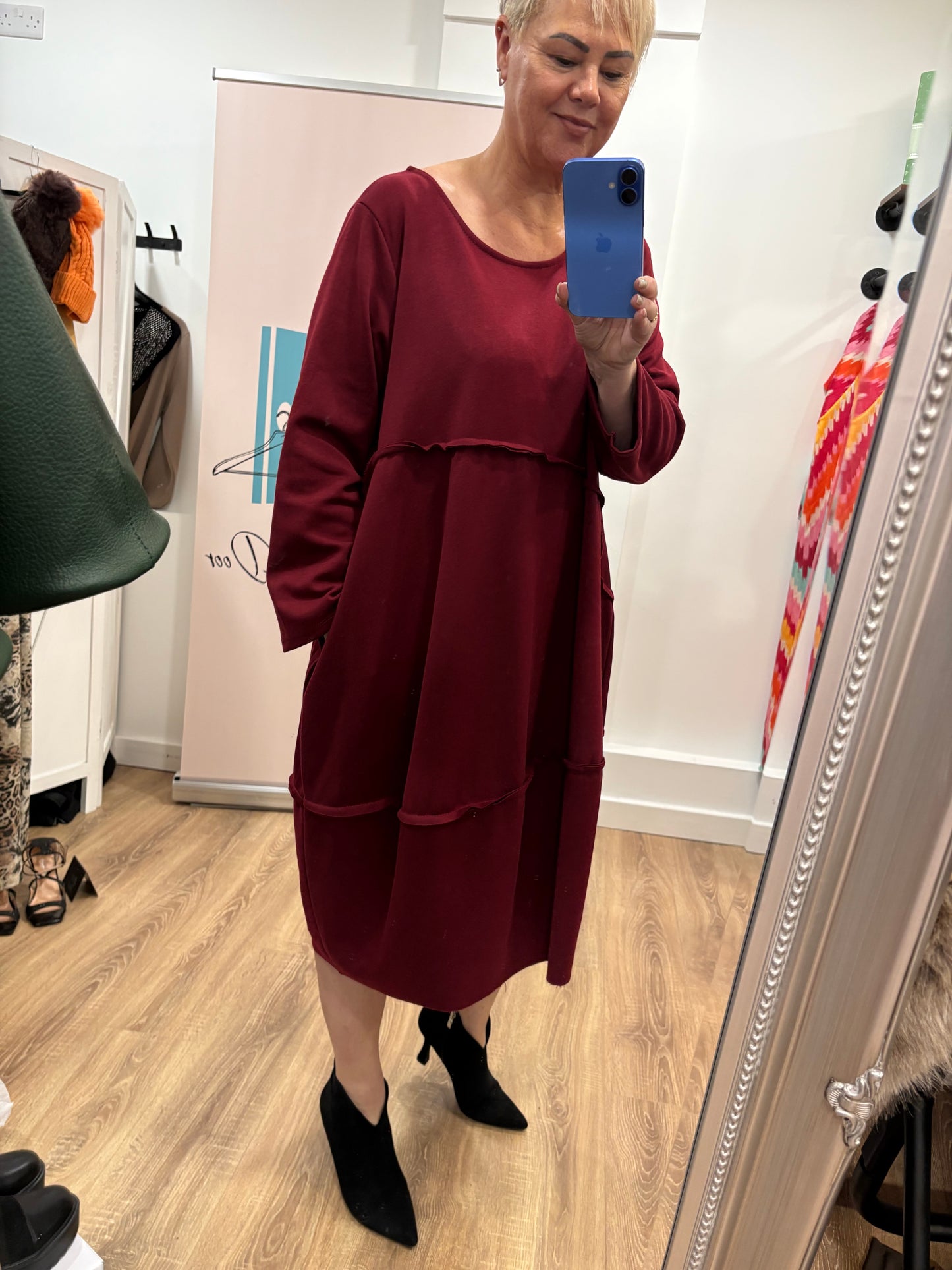 Exposed Seam Cocoon Midaxi Dress