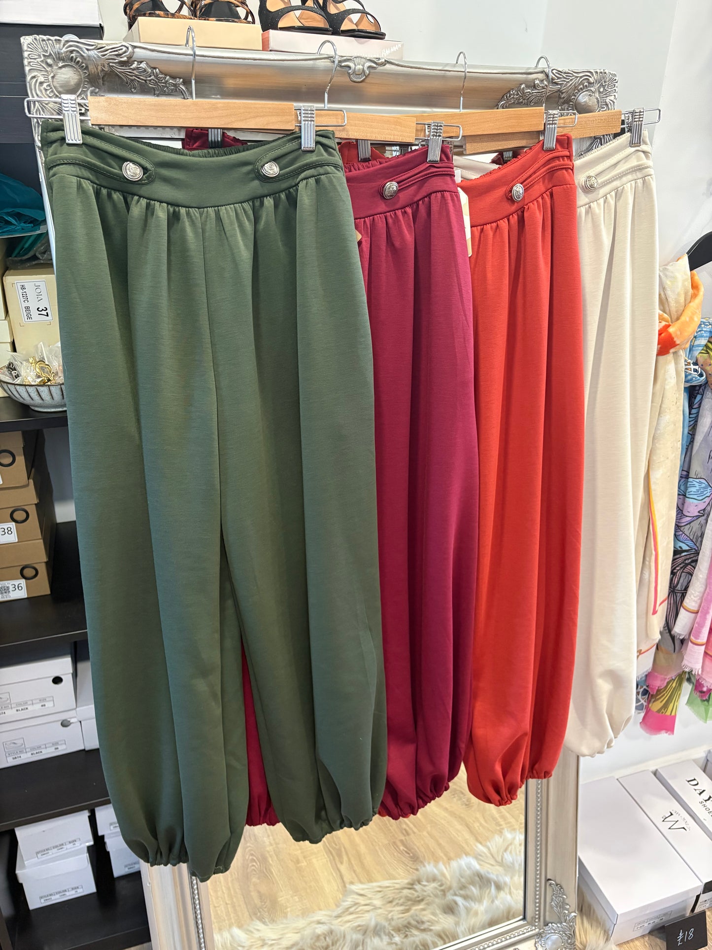 Military Button Scuba Harem Trouser