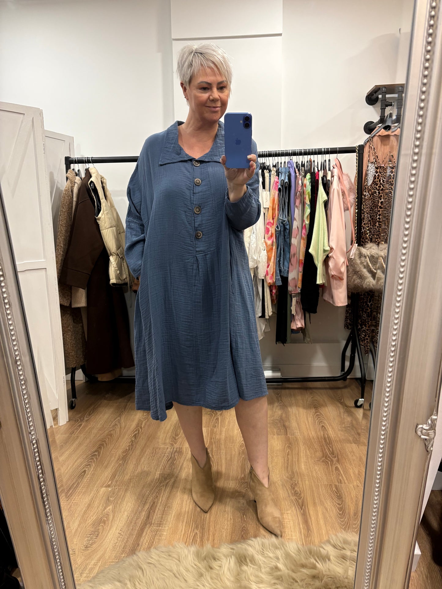 Cheesecloth Midi Dress