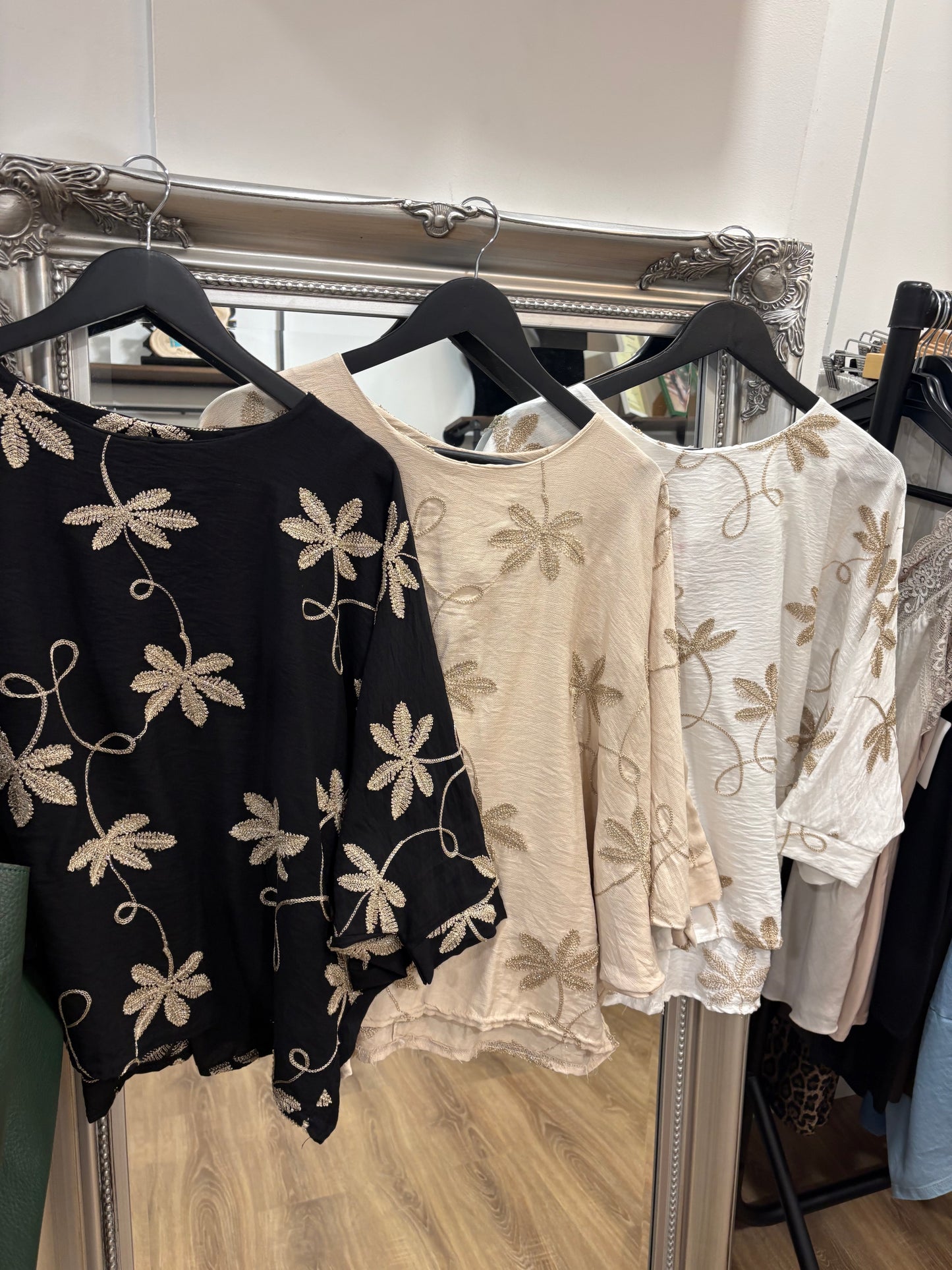 Gold Palm Tree Batwing Blouse