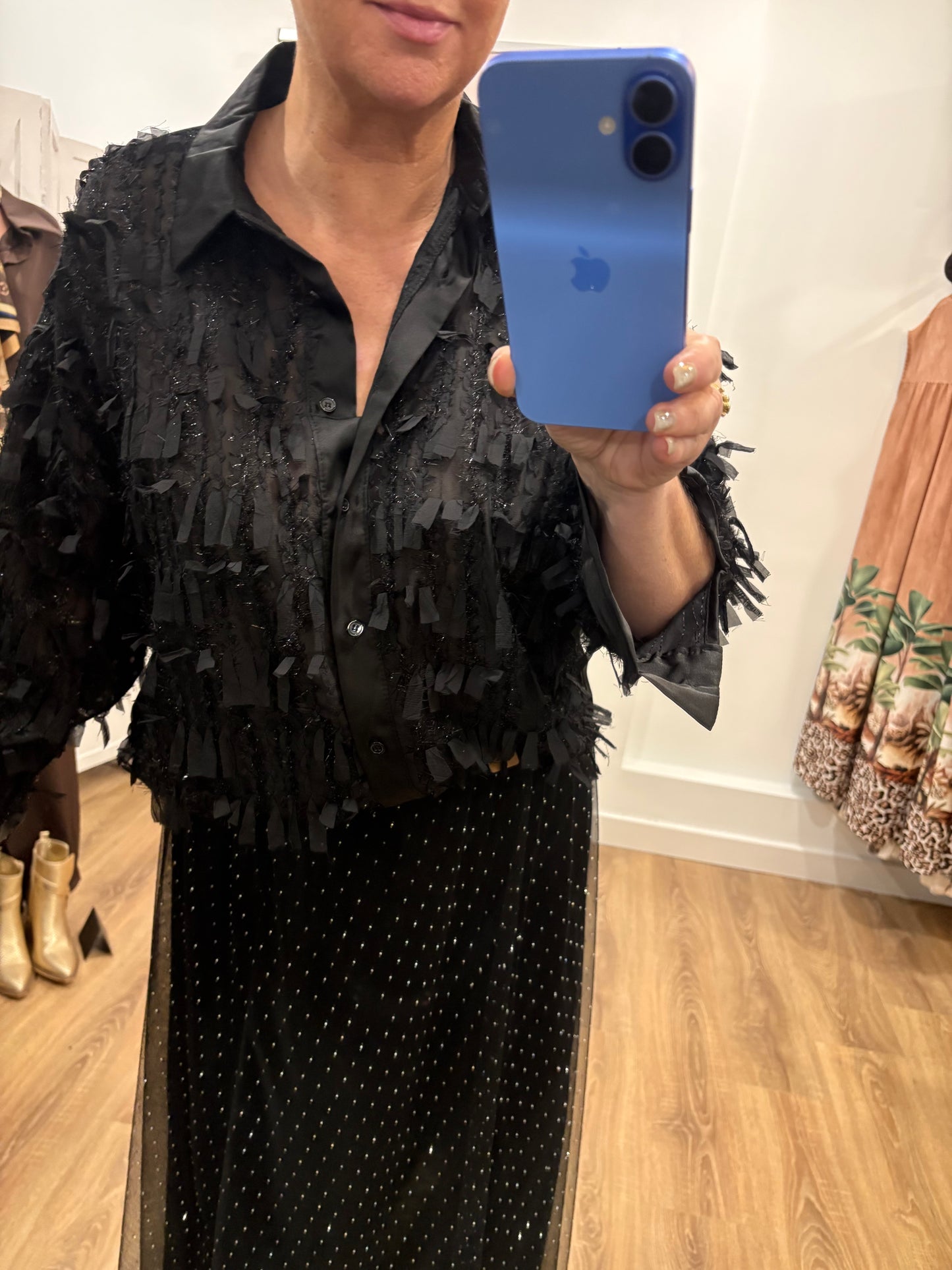 Glitter, Shredded Detail Shirt