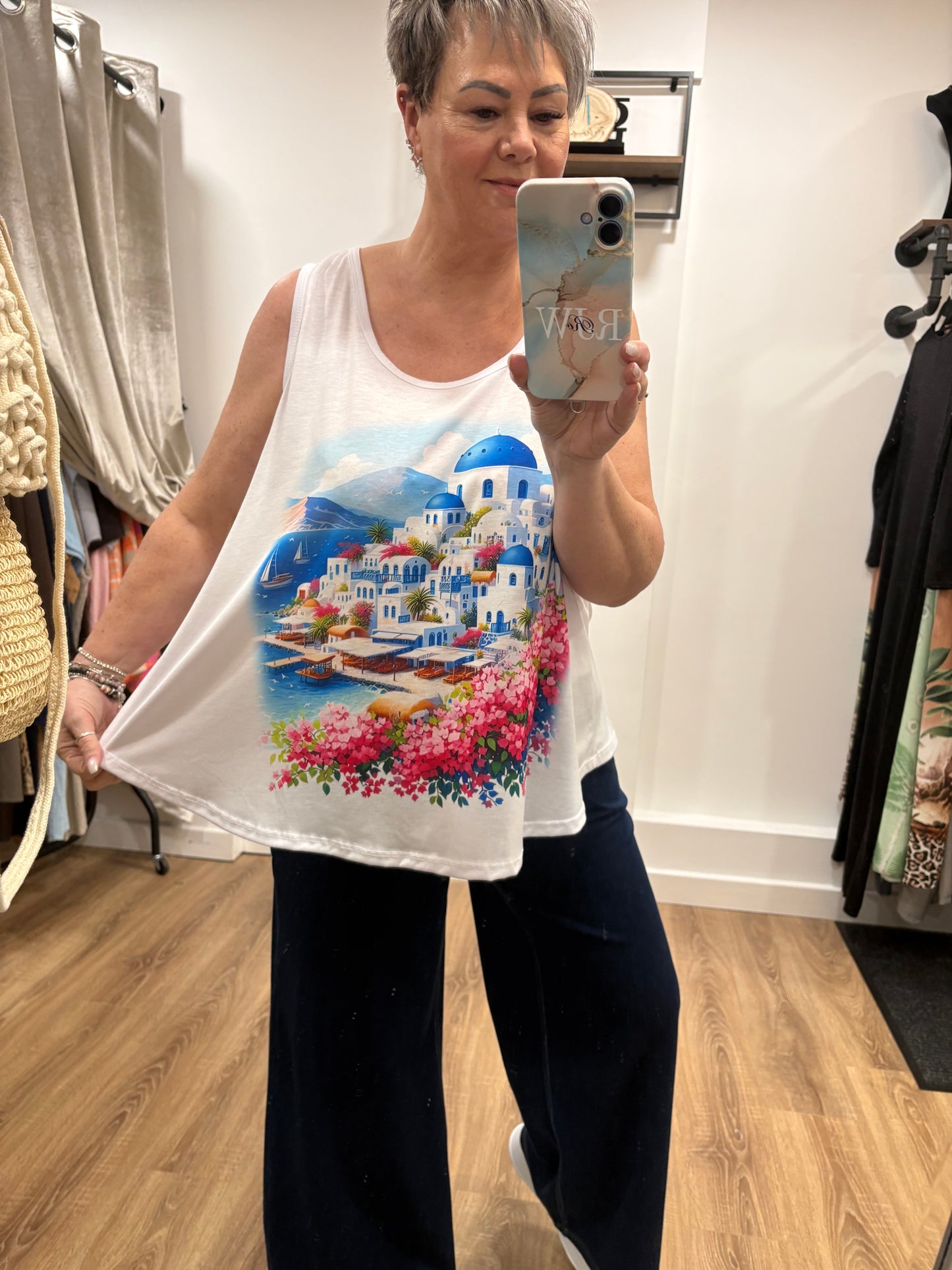 Mediterranean Print Vest Top