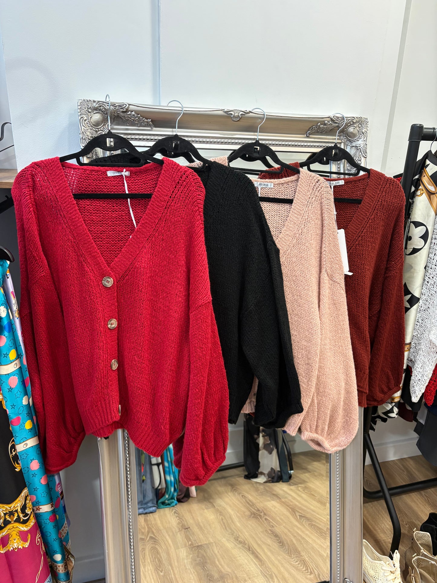 Balloon Sleeve Slouch Cardigan