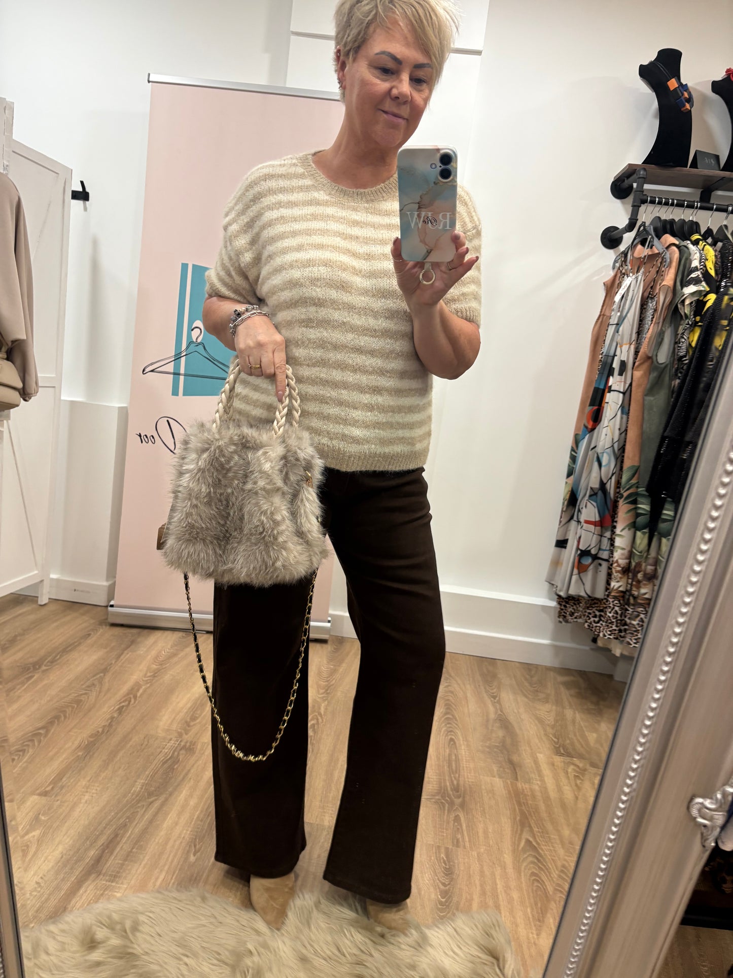 Stripe, Short Sleeve Jumper