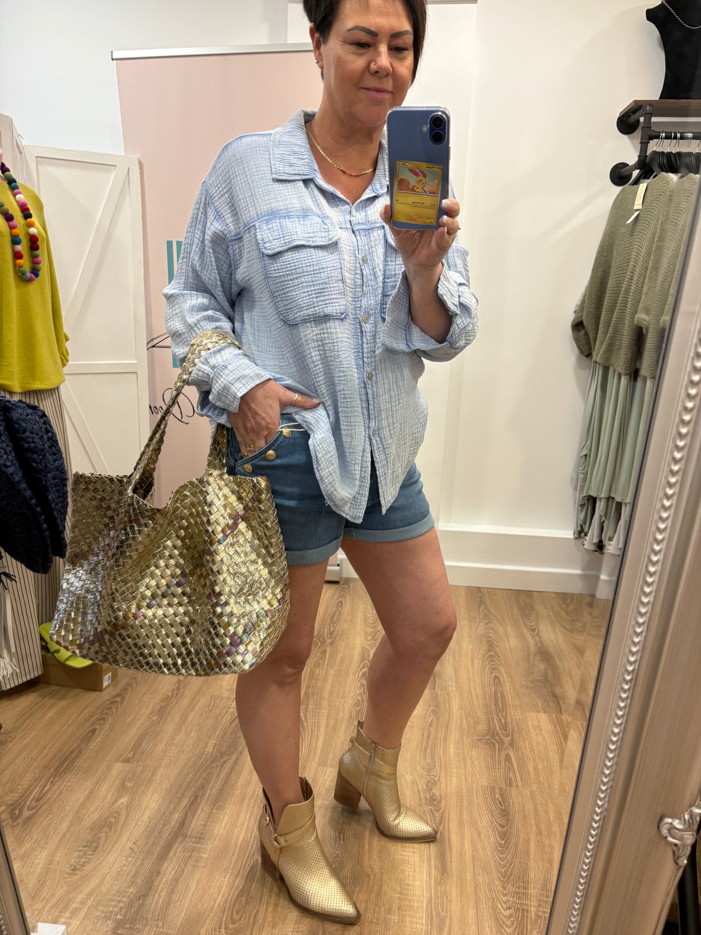 Stretch Denim Shorts