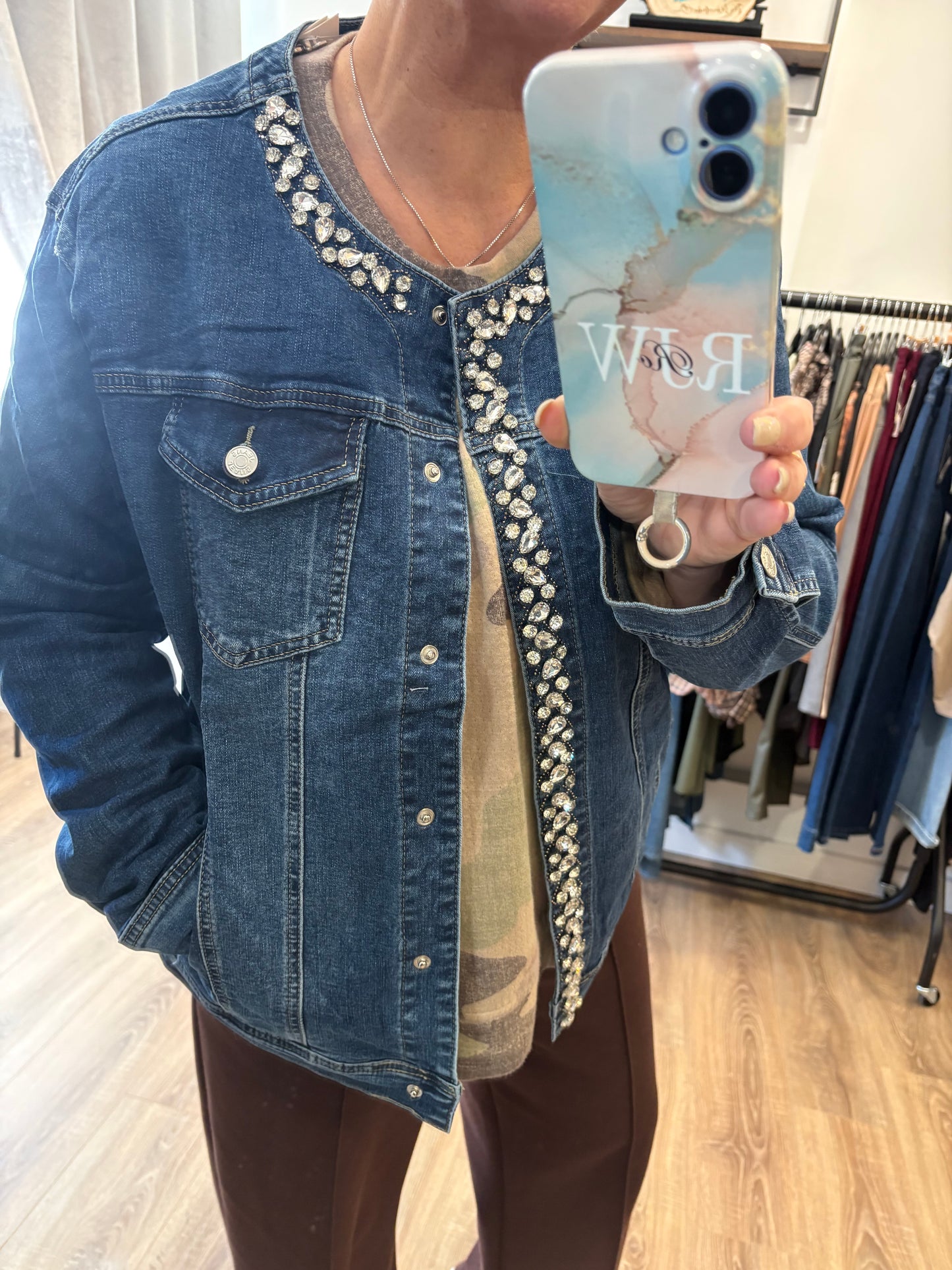 G-Smack Stretch Denim Diamanté Detail Jacket