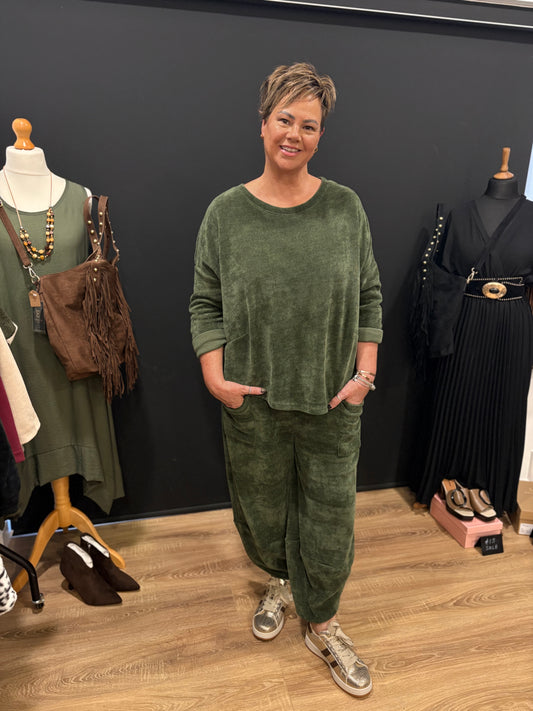 Soft, Textured, Tulip Hem Lounge Set.