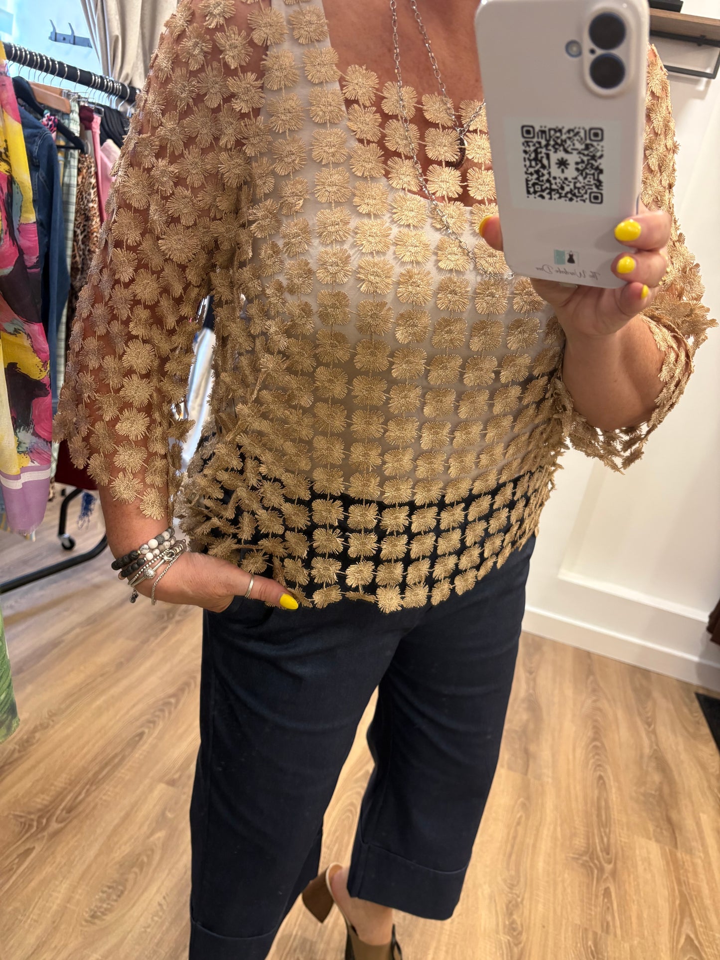 Gold Crochet Daisy Design Overtop