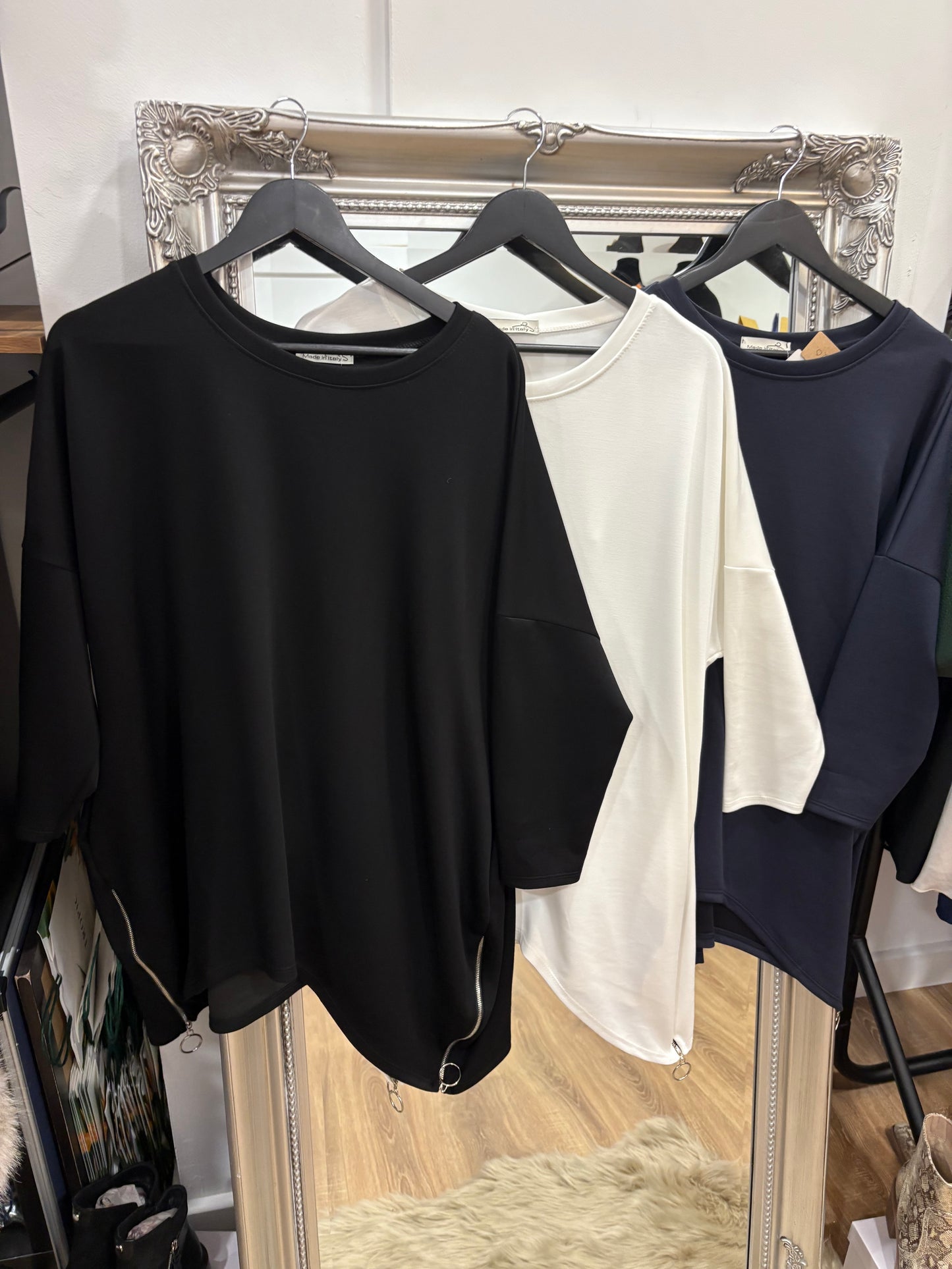 Plain Zip Side Sweatshirt