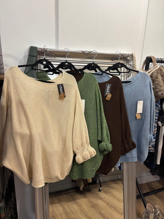 Lightweight Frill Sleeve Jumper