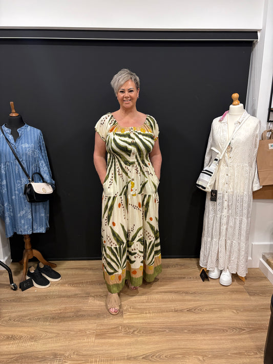 Button Front Maxi Dress