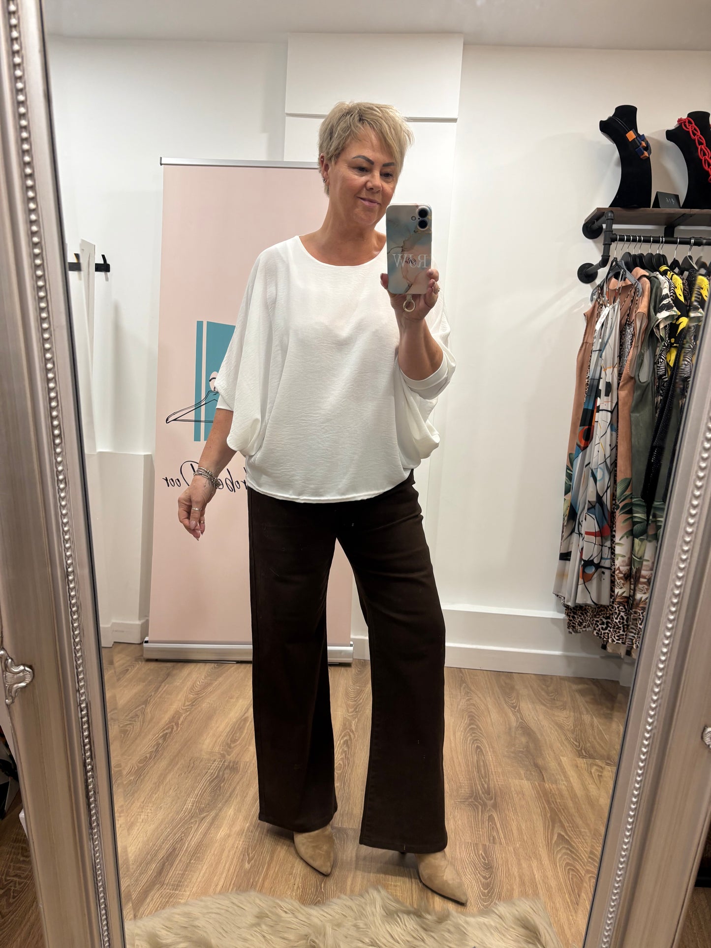 Batwing, 3/4 Sleeve Blouse