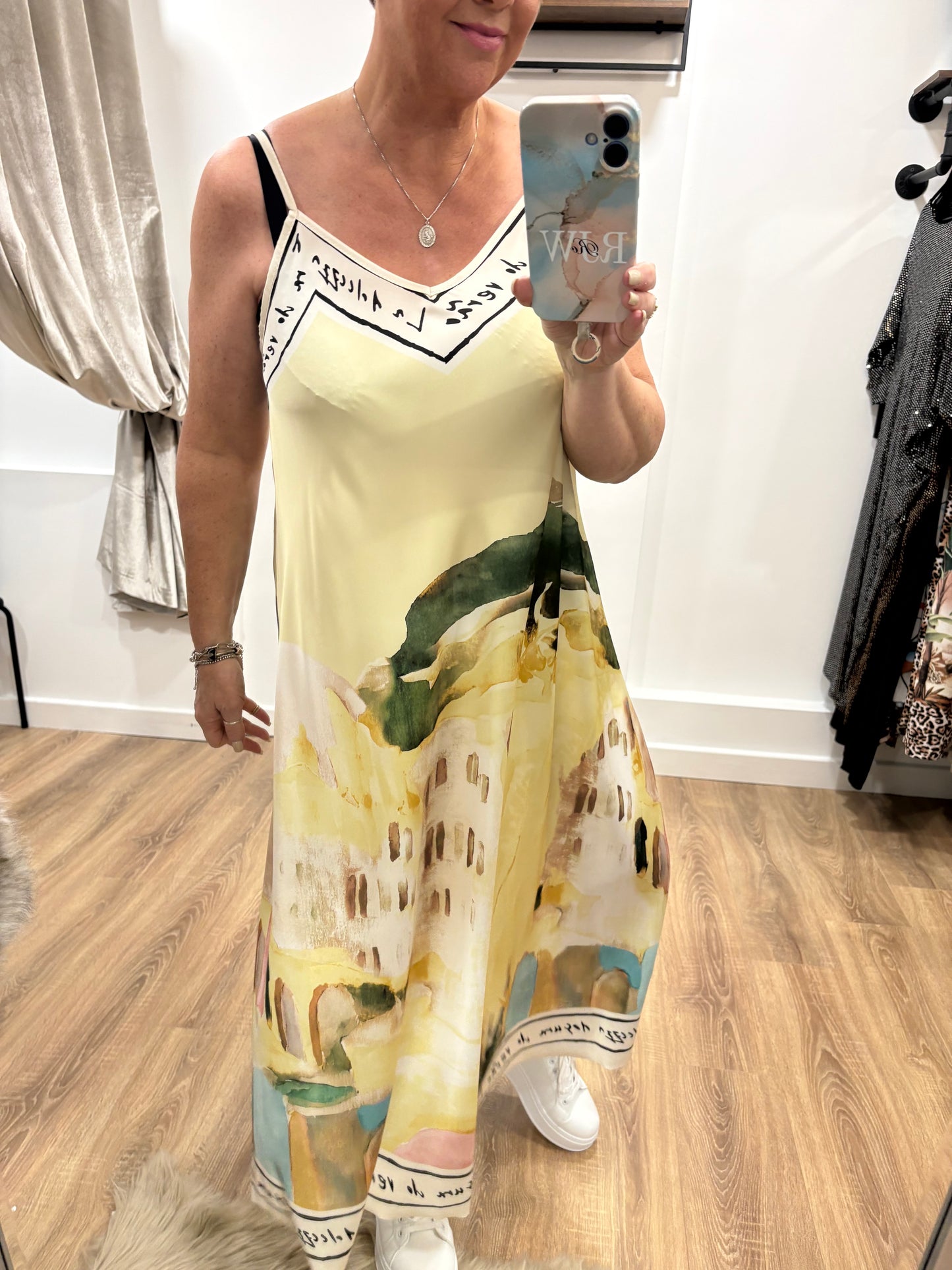 Satin, Strappy Midaxi Design Dress