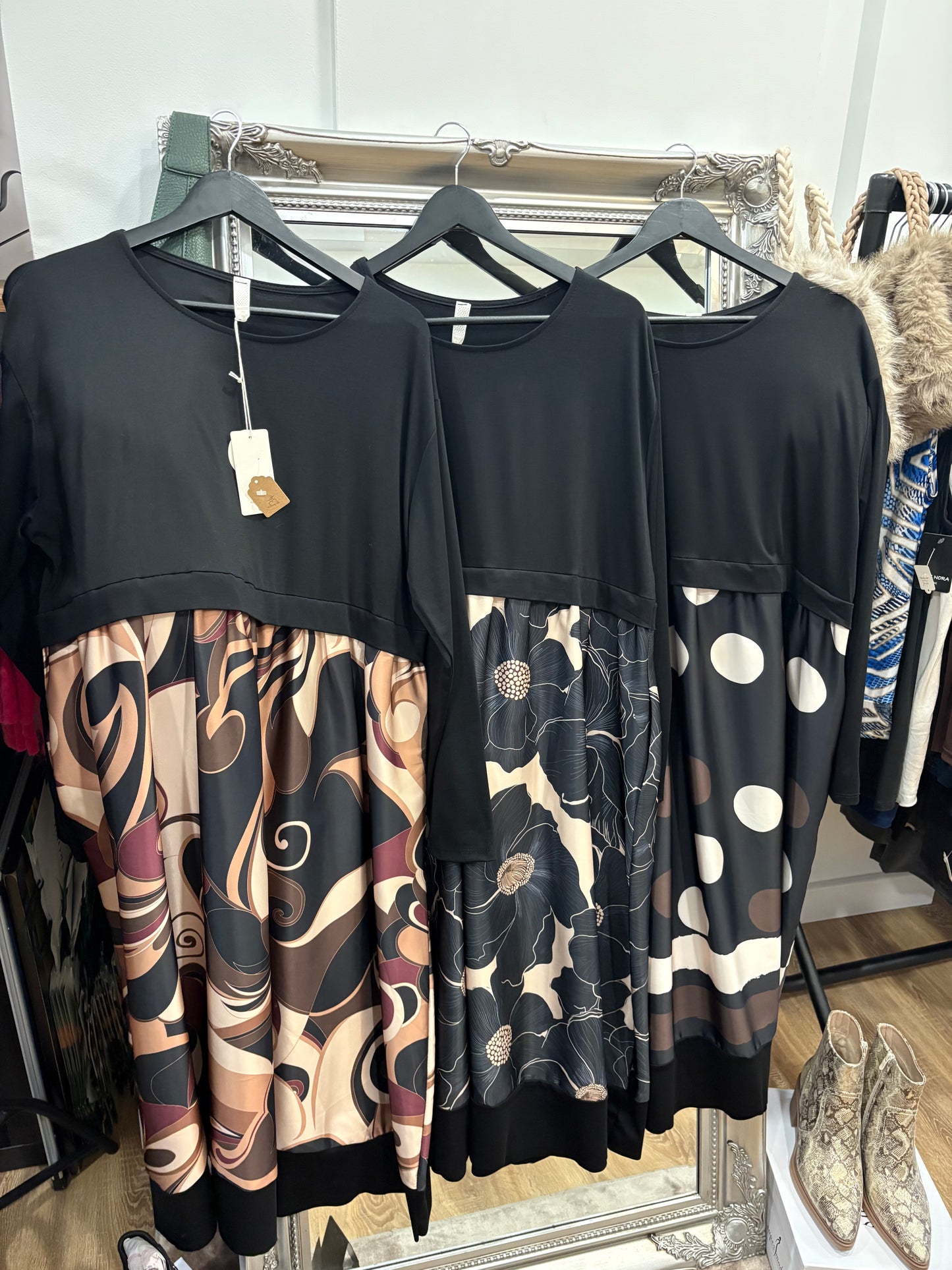 Pattern Skirt Midaxi Dress