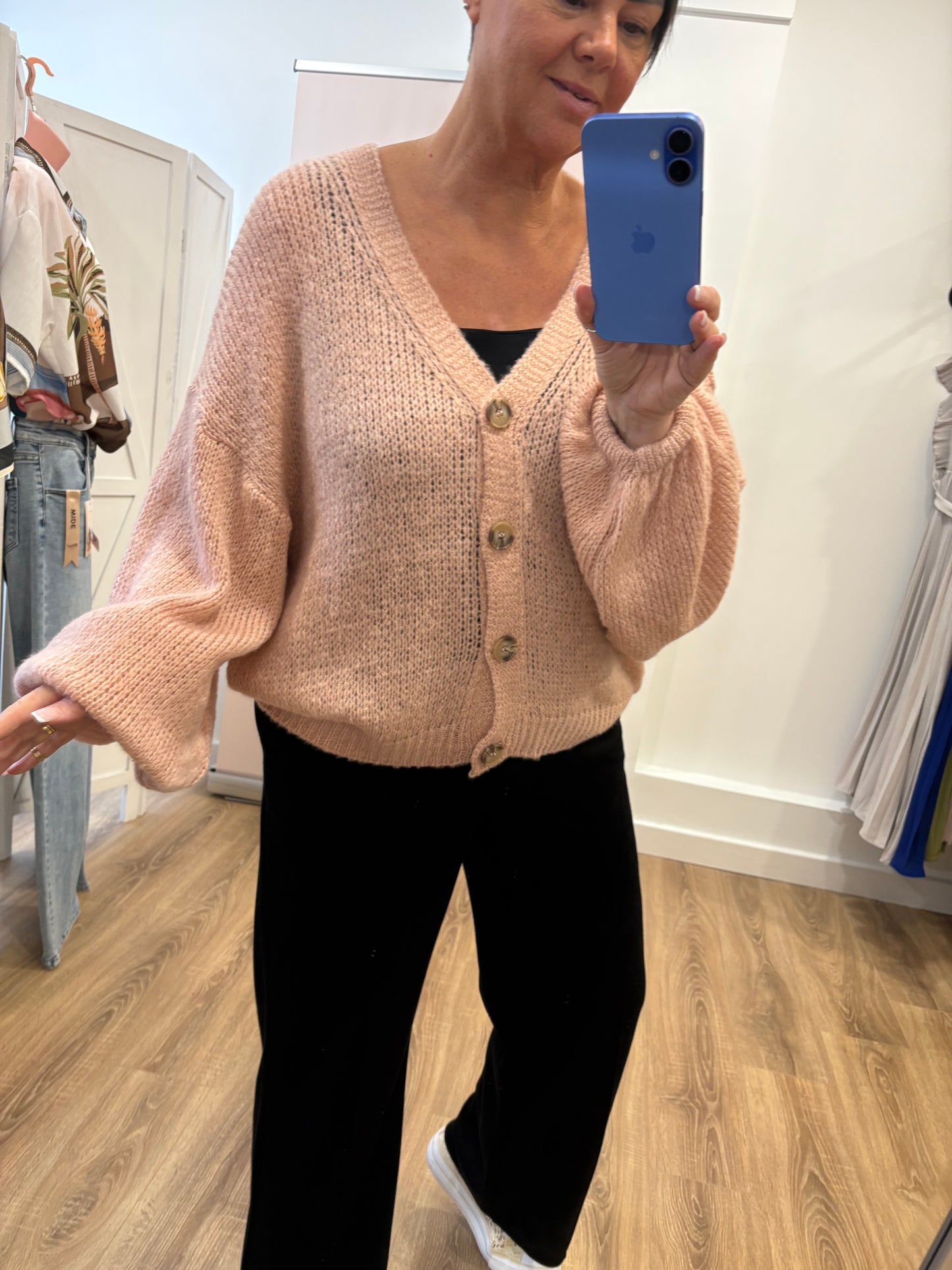 Balloon Sleeve Slouch Cardigan