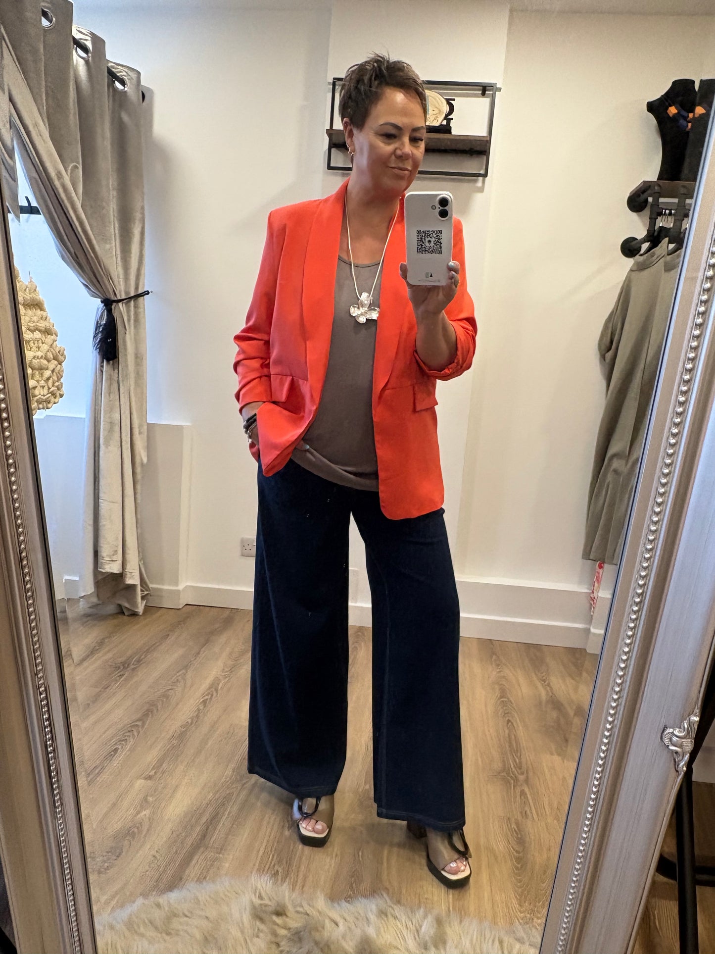 Ruched Sleeve Blazer