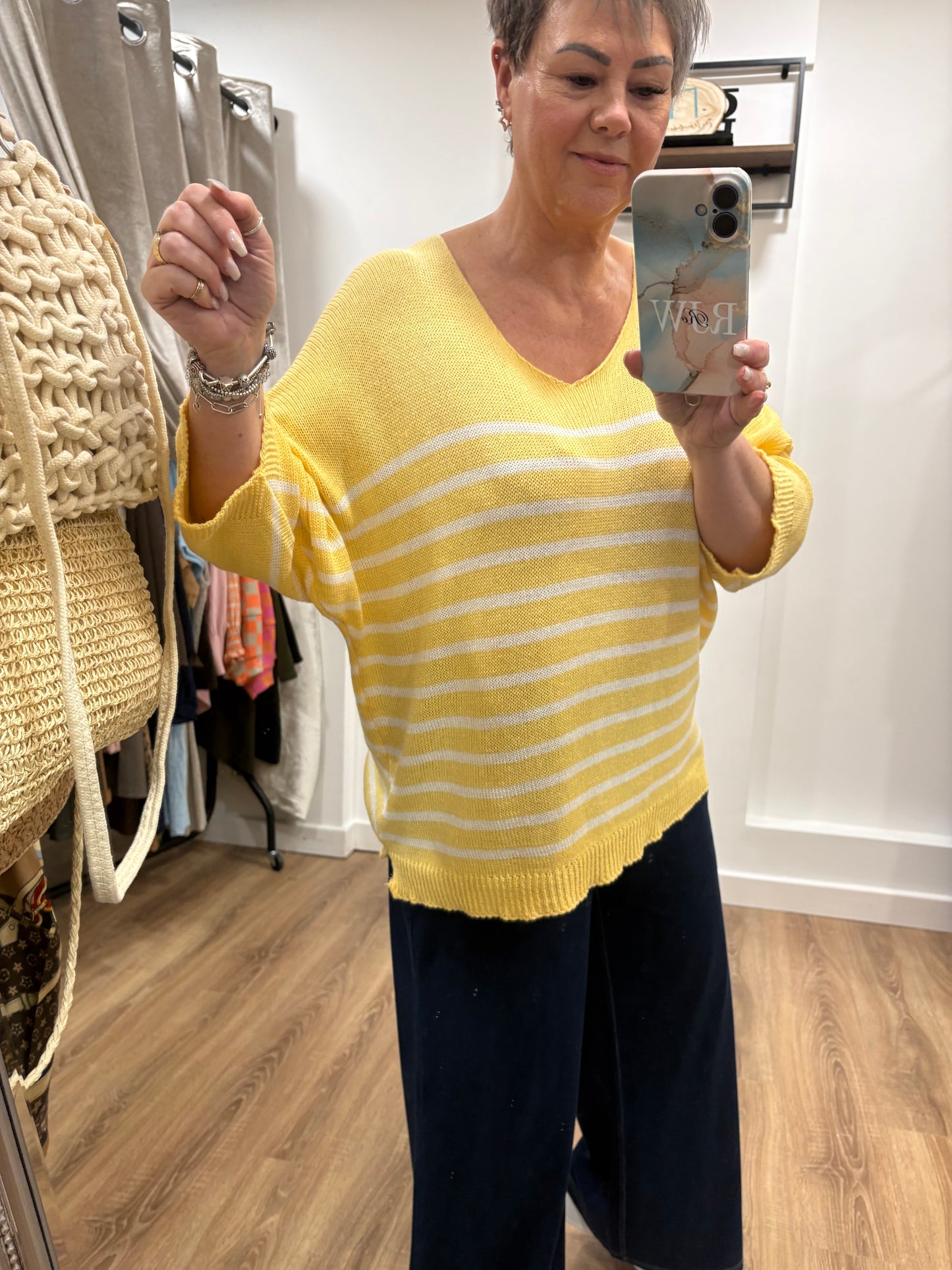 Oversized, Striped Cotton Jumper